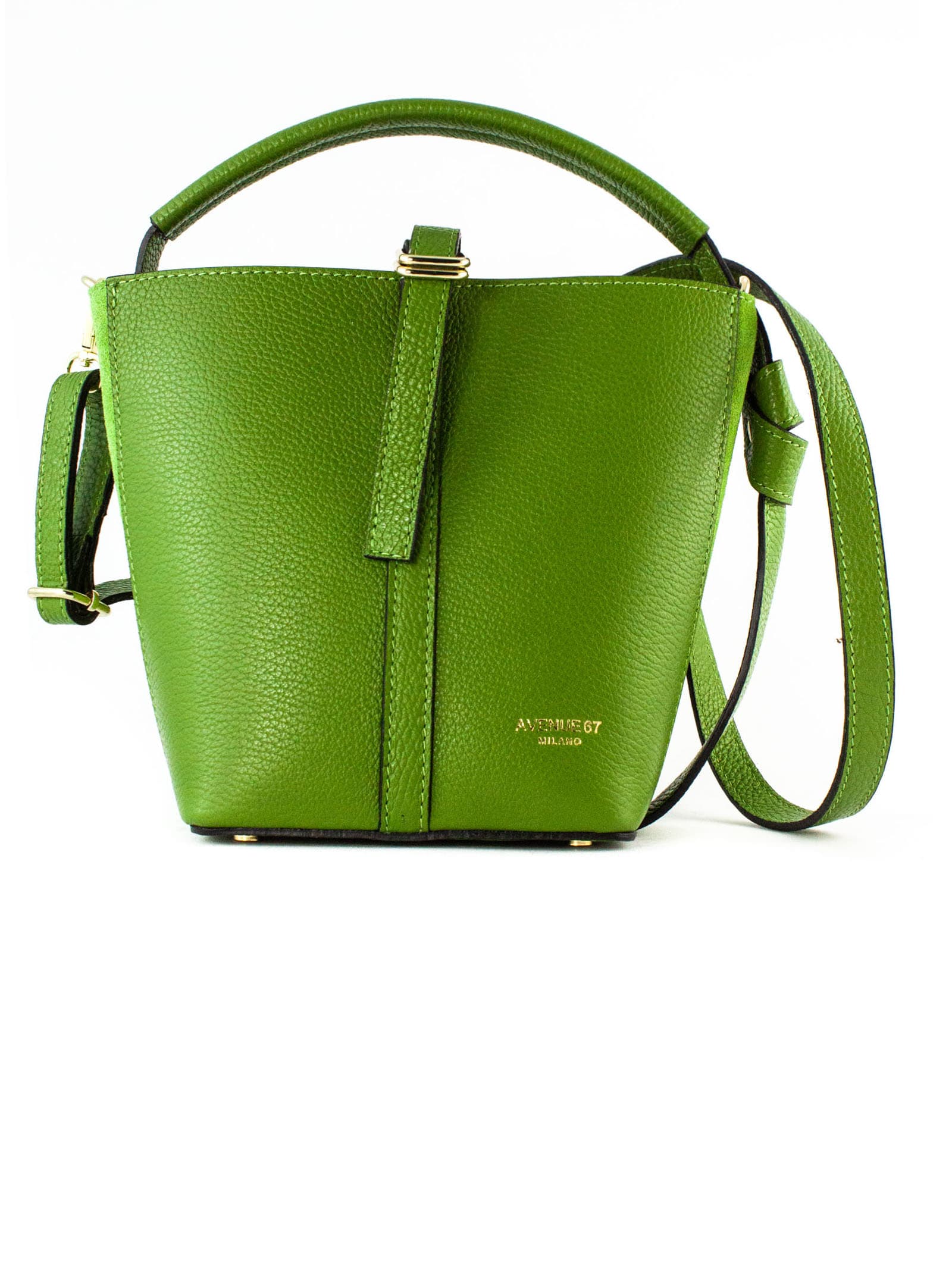 Green Grained Leather Bag