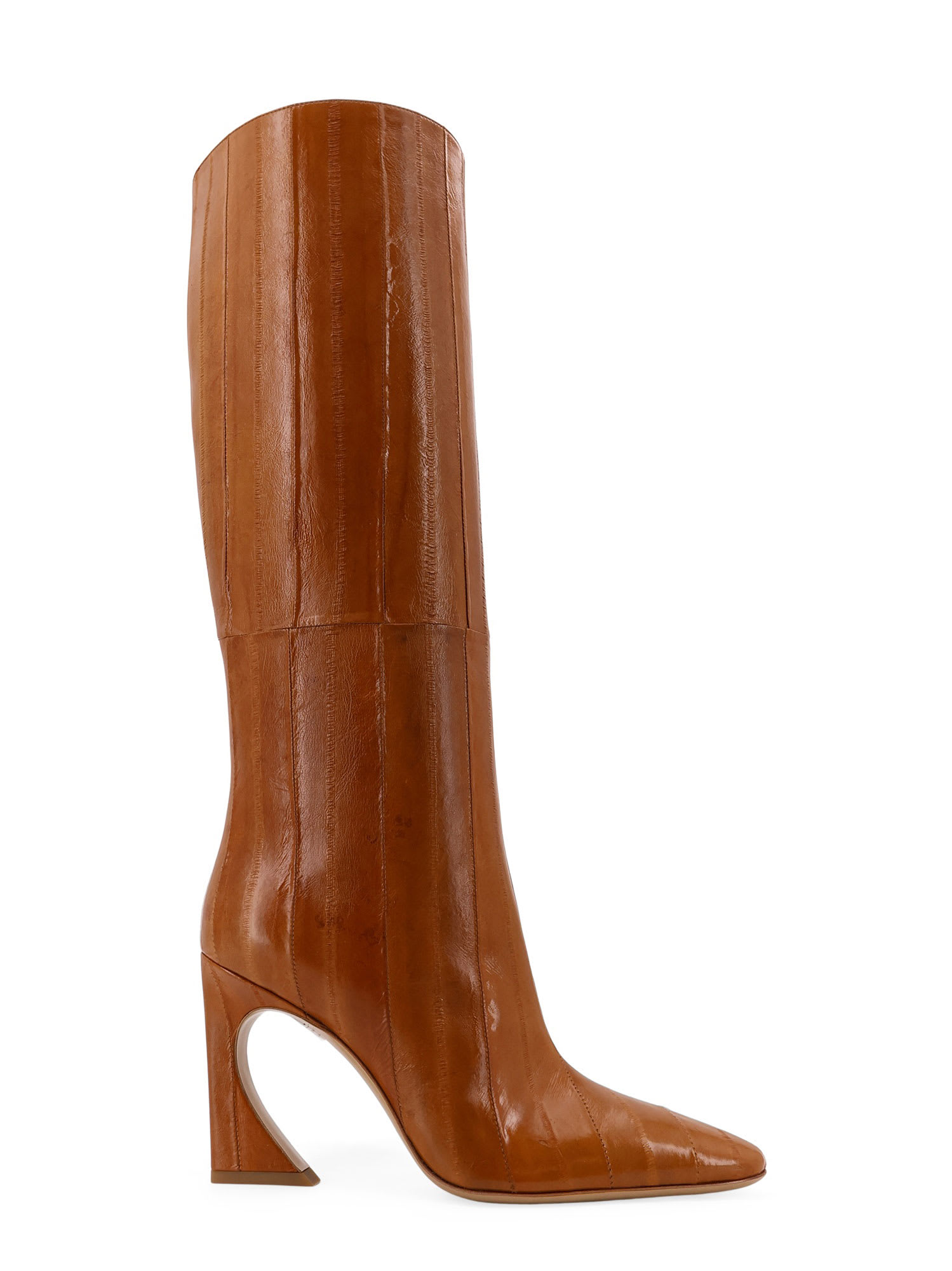 Fendi Beige Hagfish Leather Boots In Nude
