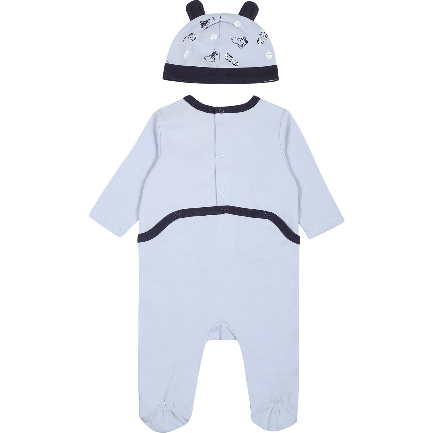 Shop Timberland Light Blue Set For Baby Boy With Logo