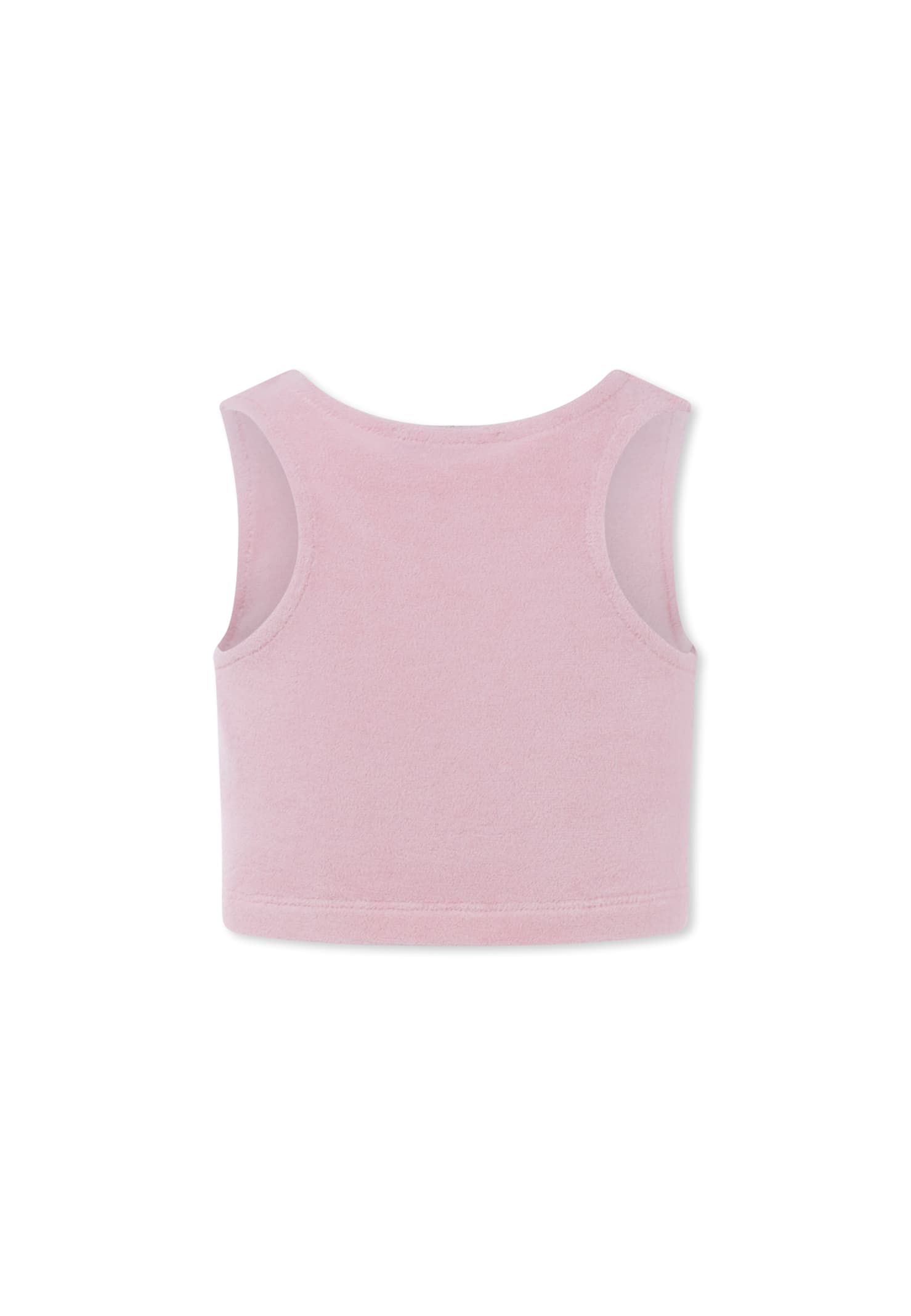 Msgm Pink Top For Girl With Logo In Pink
