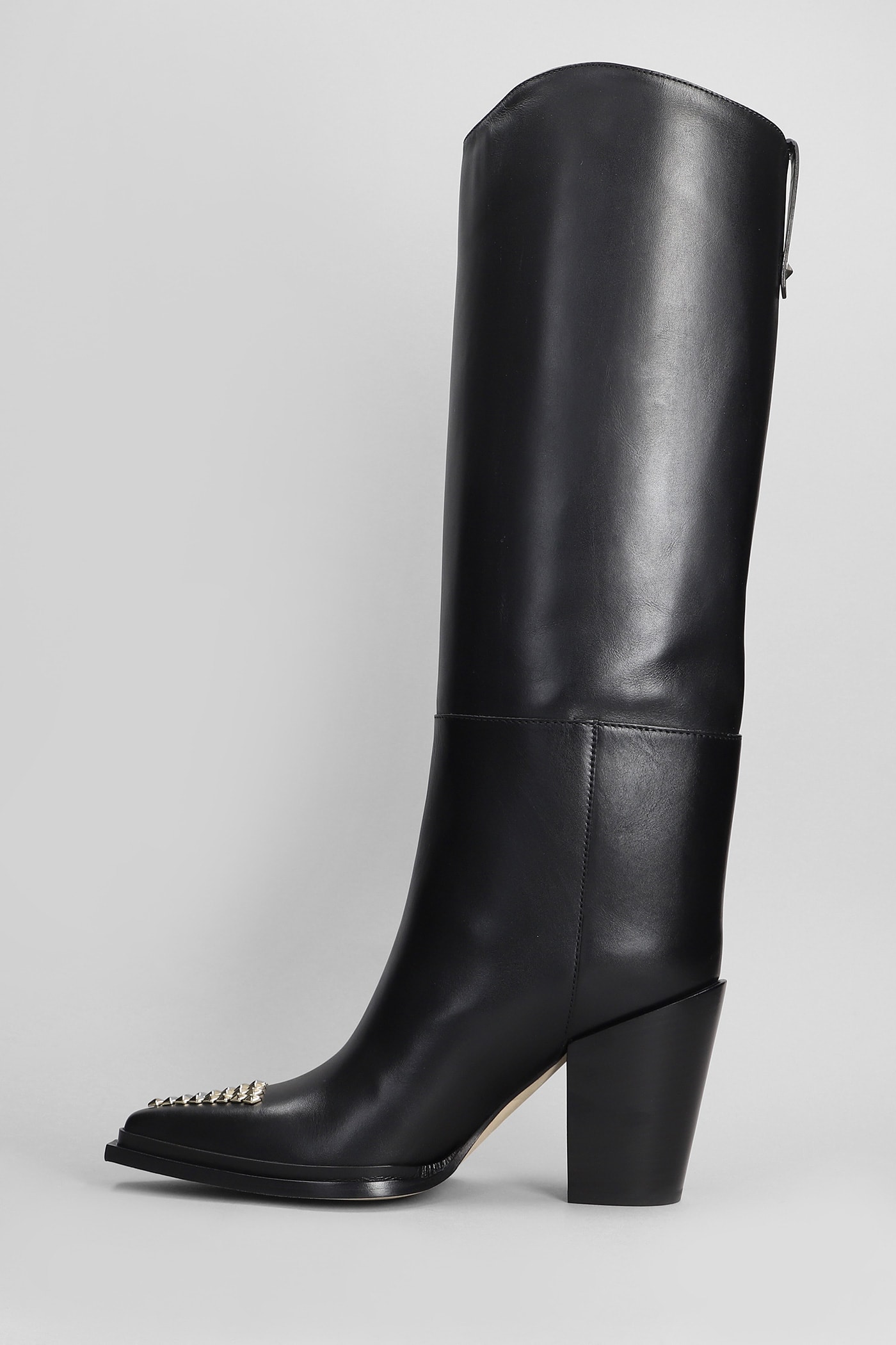 Shop Jimmy Choo Cece 80 High Heels Boots In Black Leather