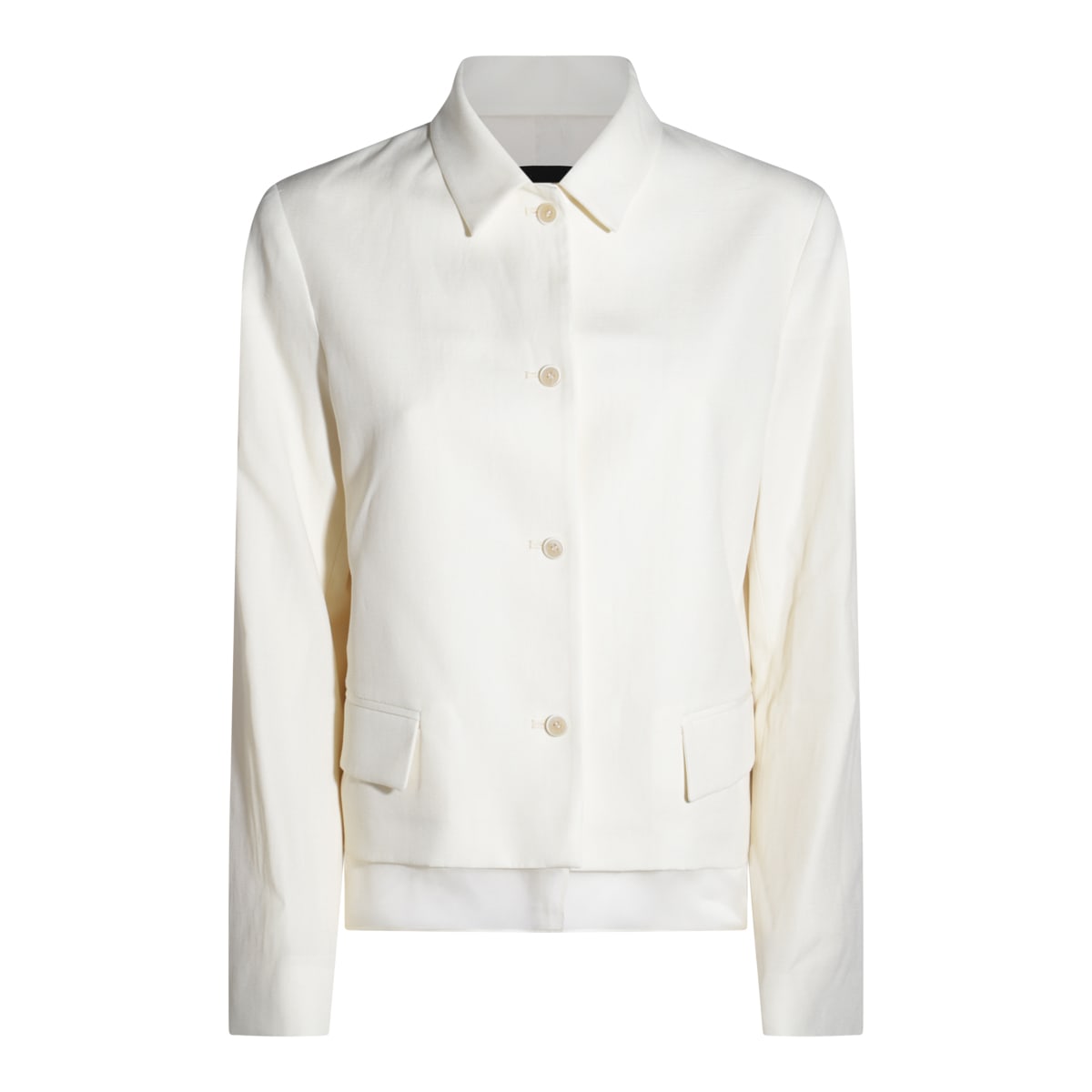 Shop Fabiana Filippi White Wool Casual Jacket