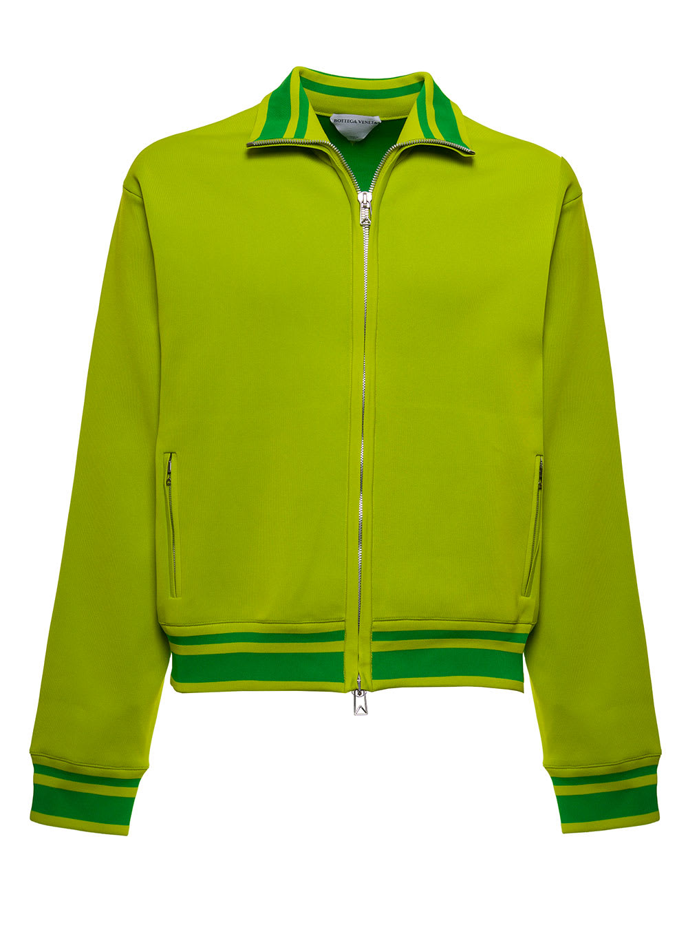 Bottega Veneta Mens Green Technical Fabric Sweatshirt