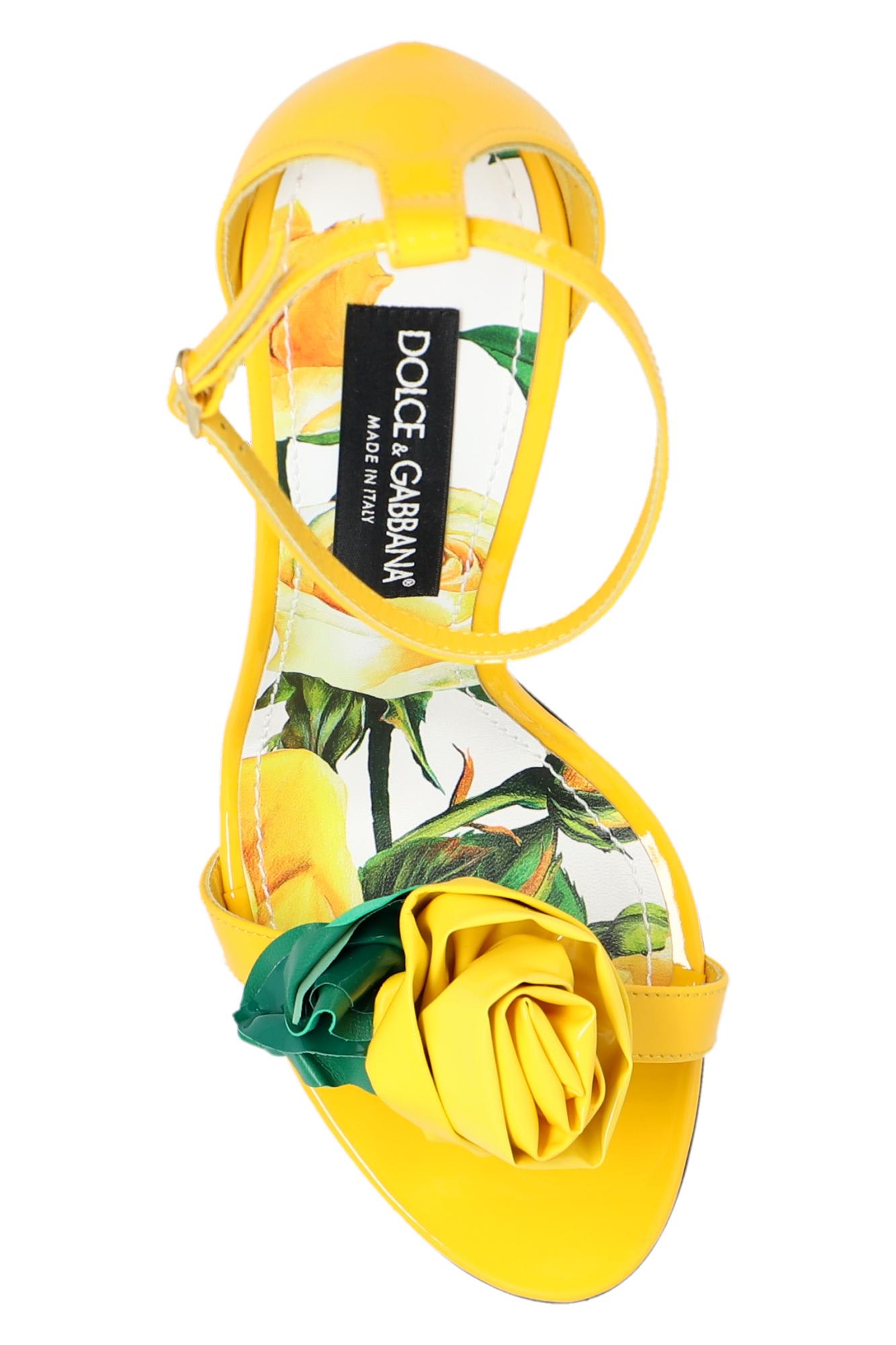 Shop Dolce & Gabbana Heeled Sandals In Yellow