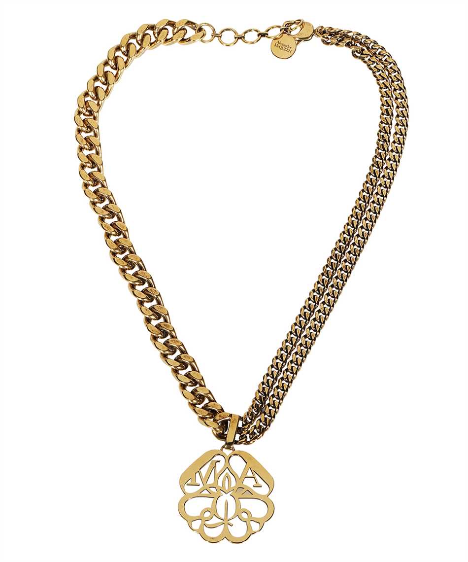 Shop Alexander Mcqueen Pendant Chain Necklace In Gold