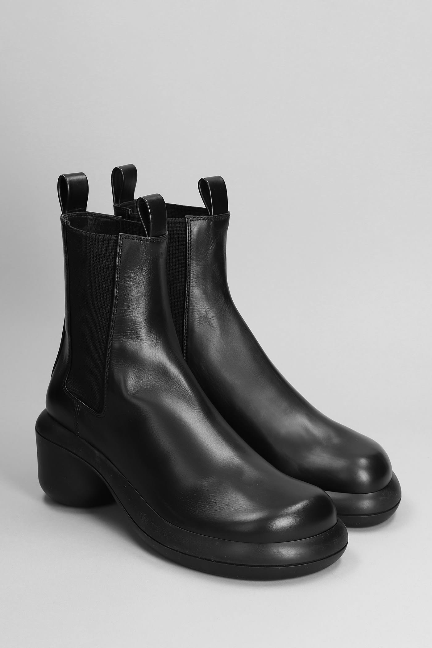 Jil Sander Leather Boot In Black