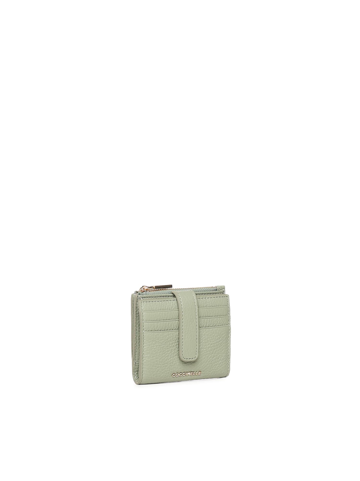 Coccinelle Metallic Soft Mini Wallet In Green