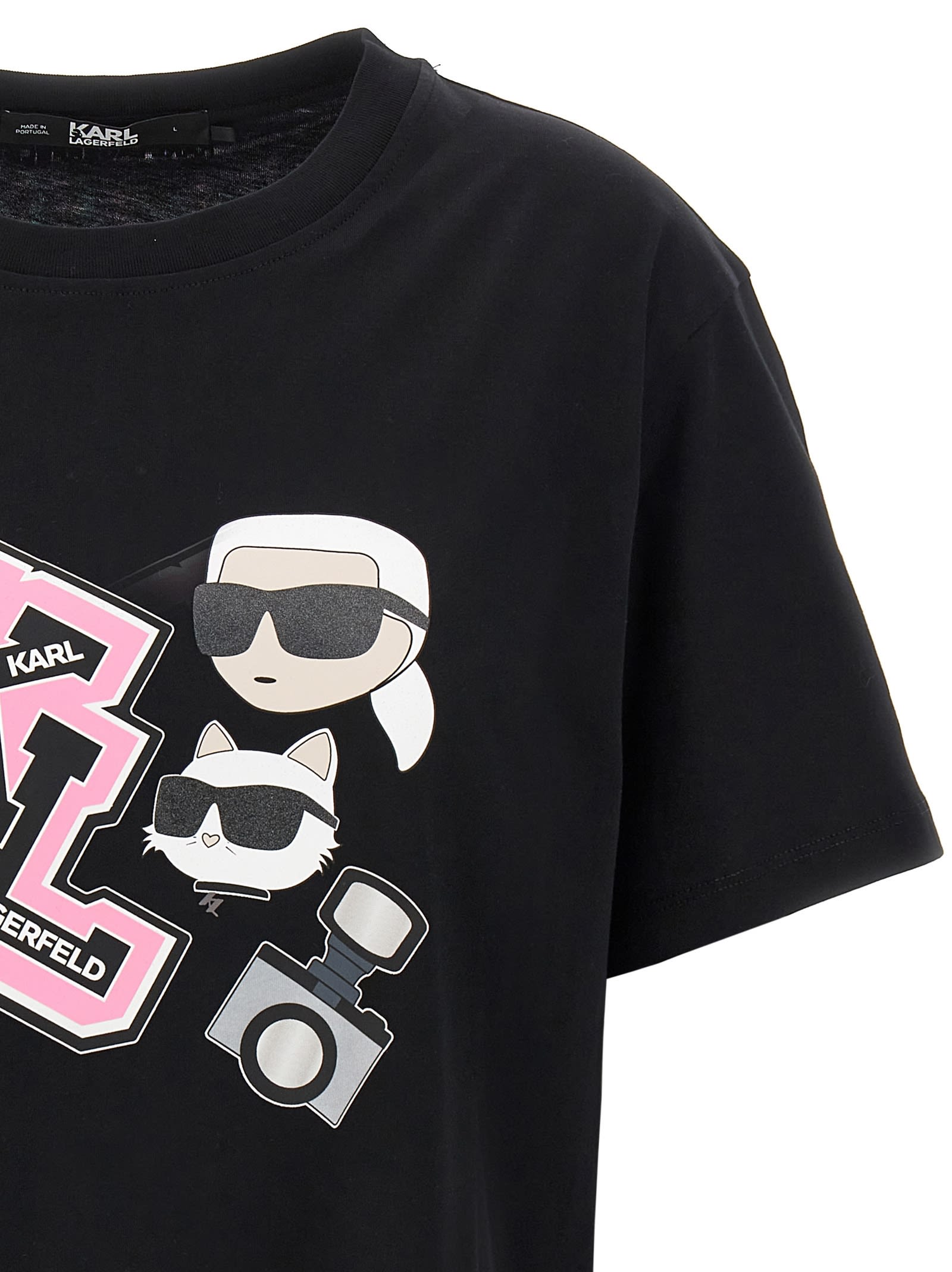 Shop Karl Lagerfeld Oversized Ikonik T-shirt In Black