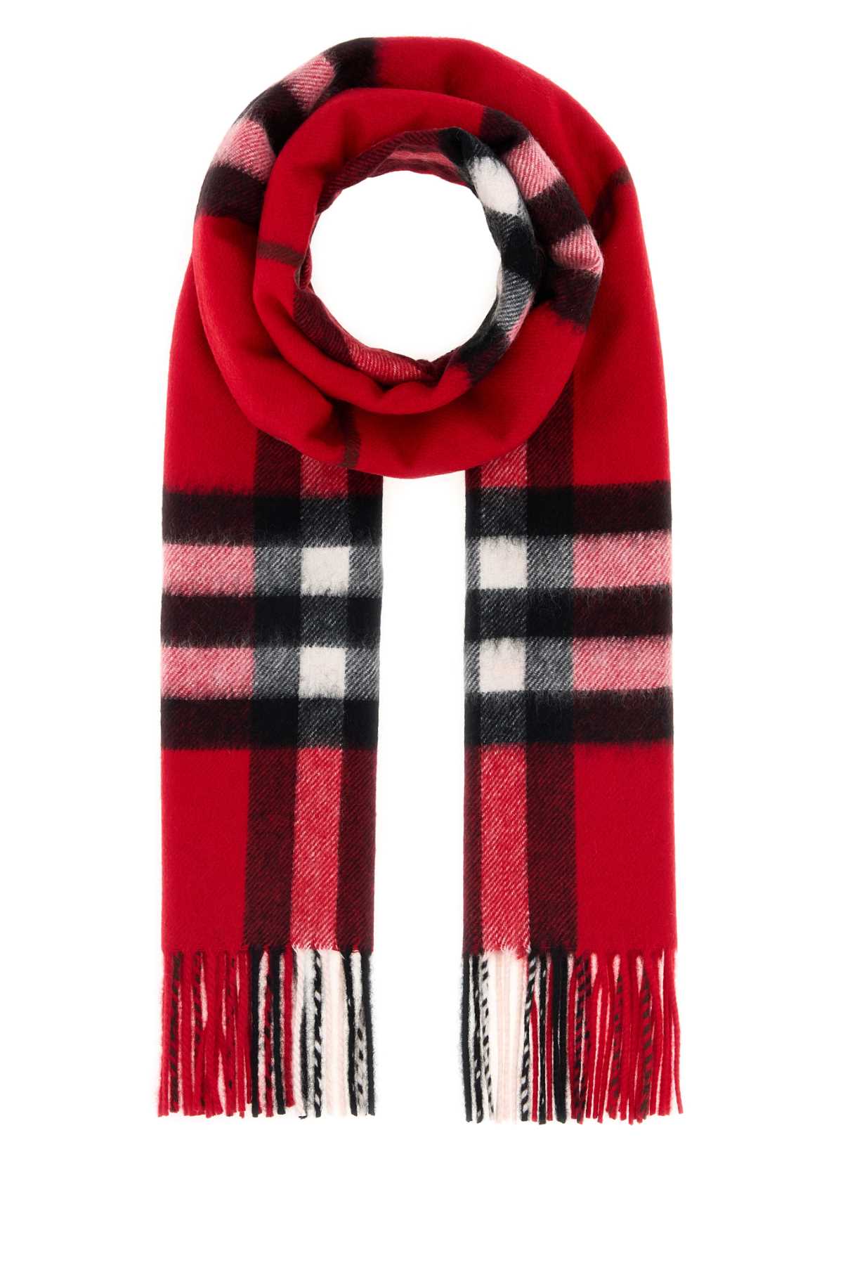 Burberry Embroidered Cashmere Scarf In Red