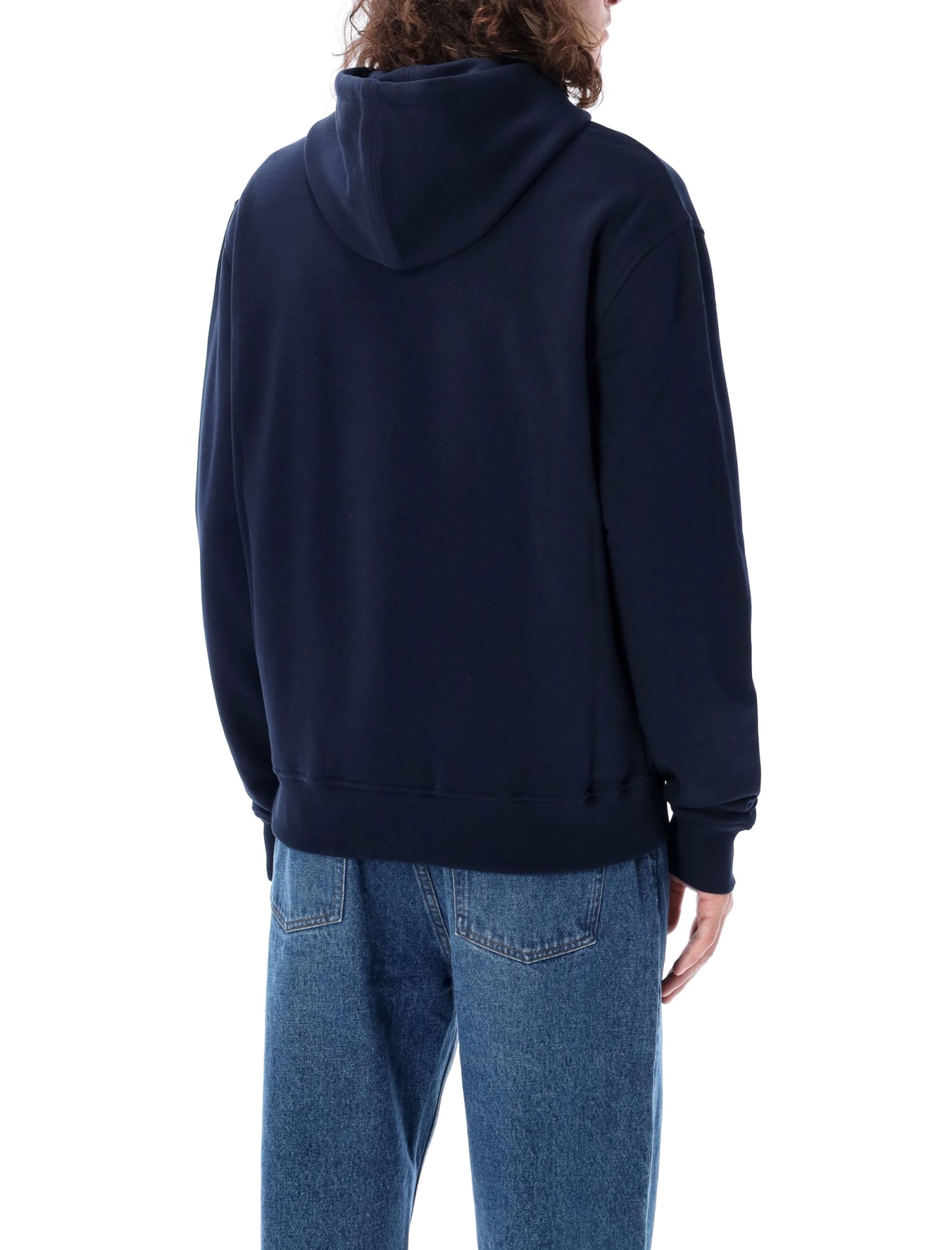 Shop Ami Alexandre Mattiussi Ami De Coeur Hoodie In Nautic Blue