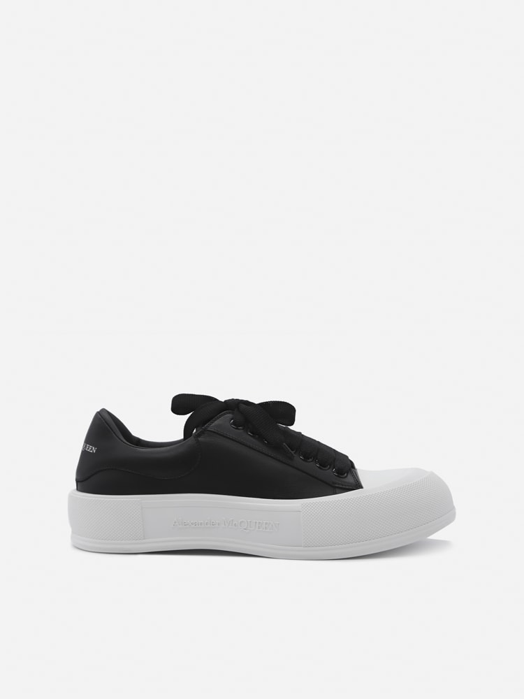 Alexander McQueen Leather Sneakers With Contrasting Inserts