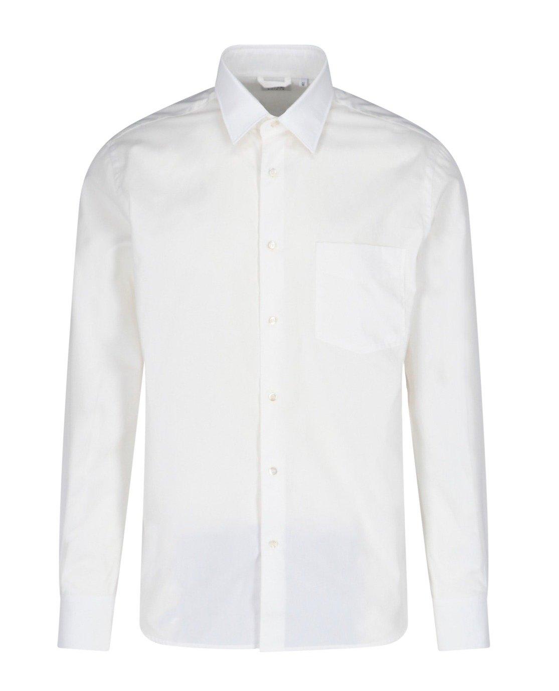 Shop Aspesi Chest Pocketed Buttoned Shirt In White