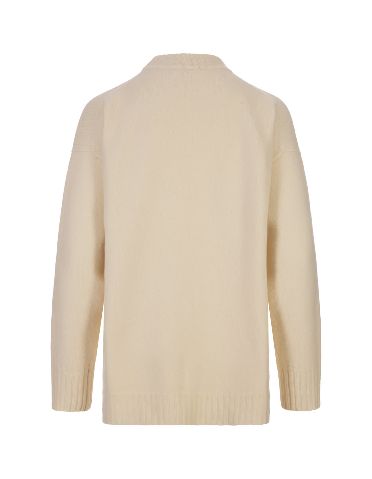 Shop Jil Sander White Wool Oversize Sweater