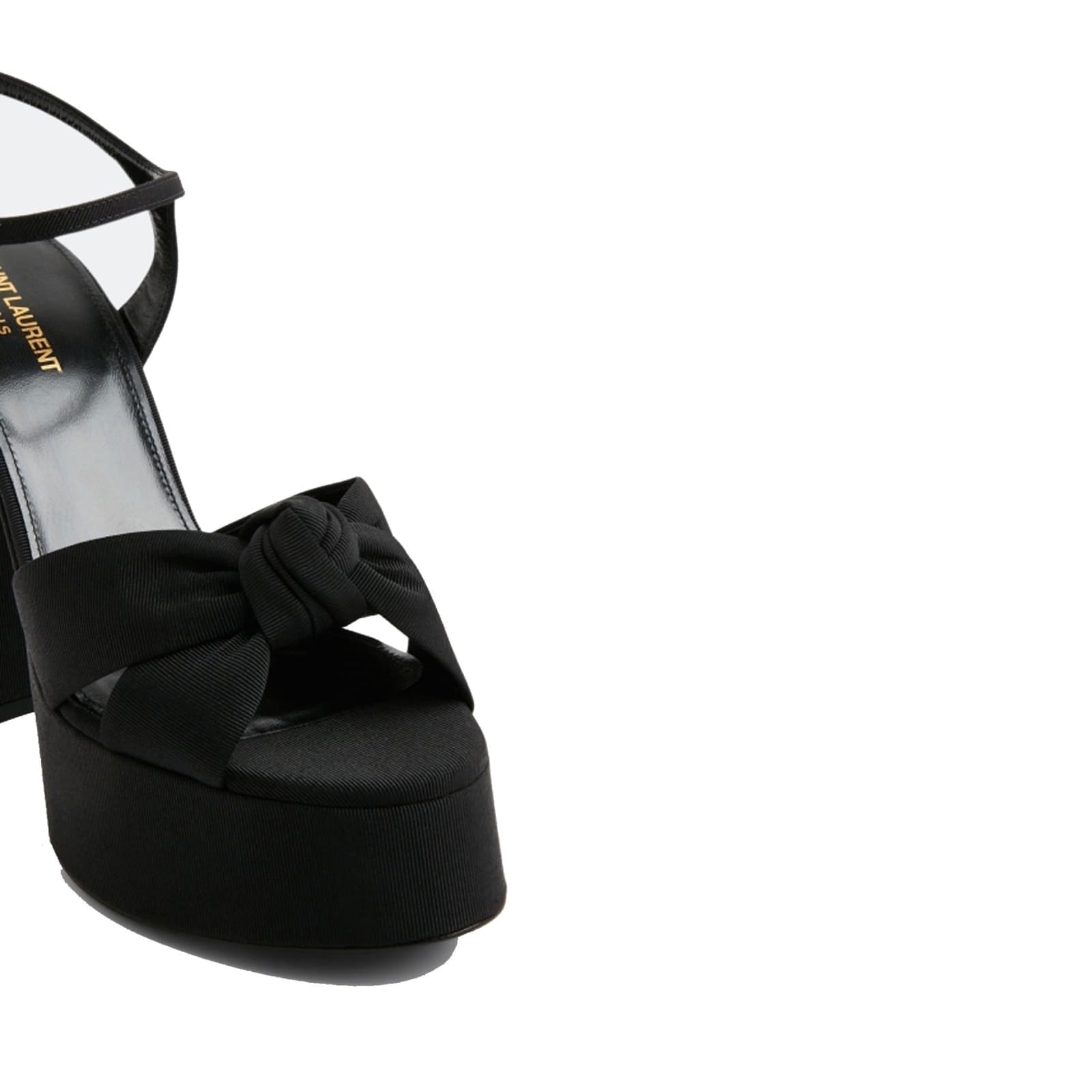 Shop Saint Laurent 95 Node Sandals In Black