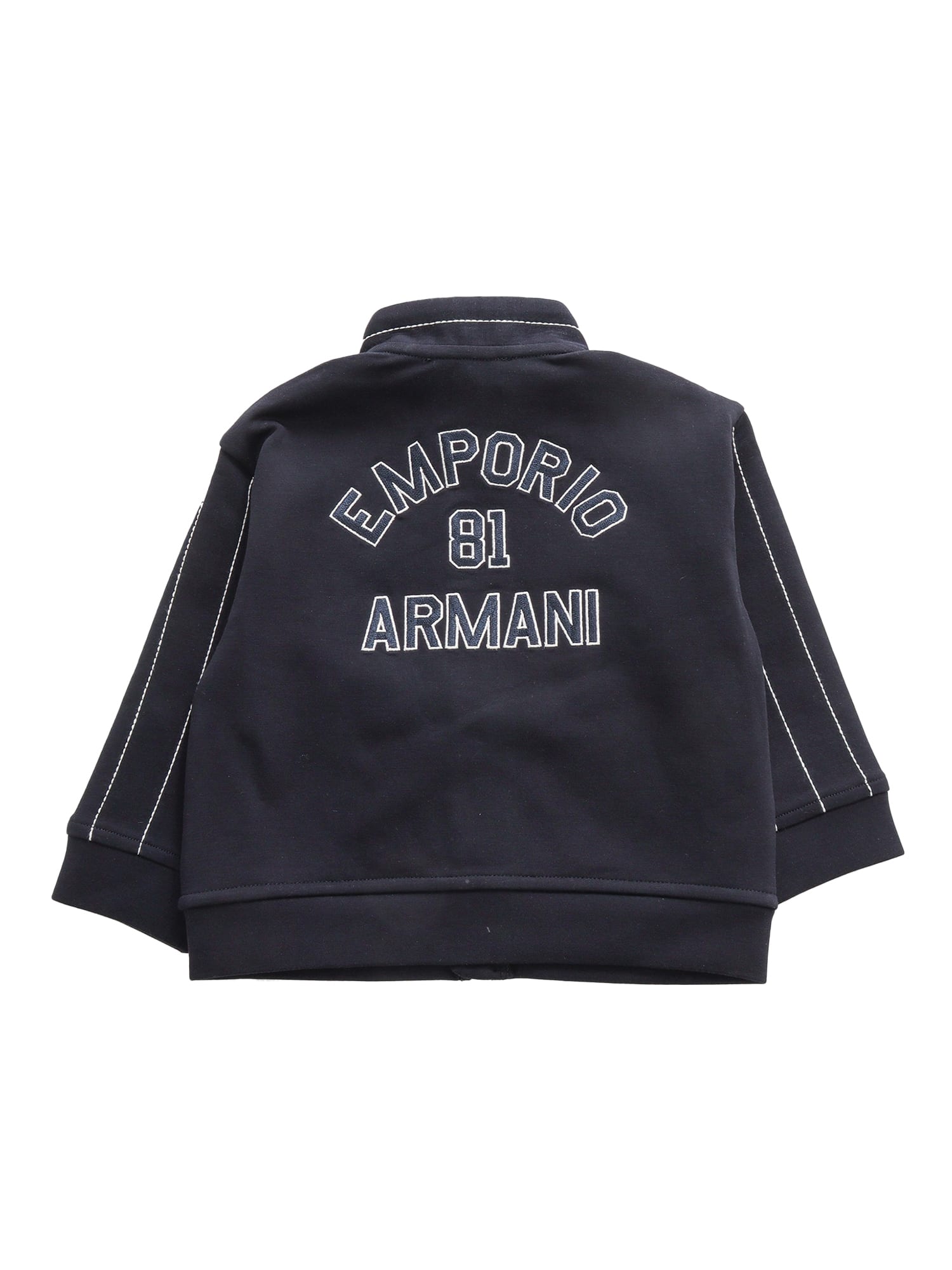 Shop Emporio Armani Zip Sweatshirt In Blue