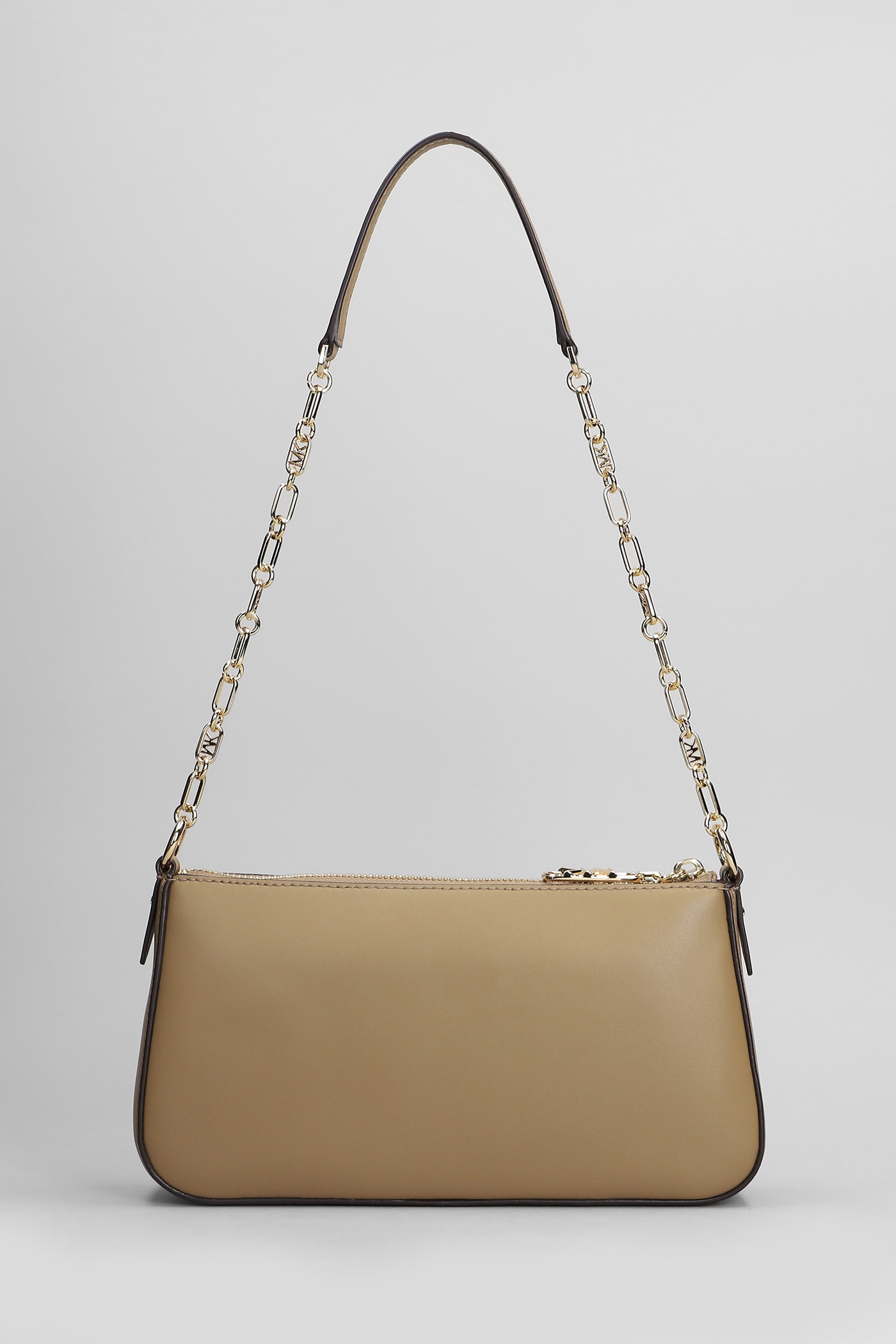 MICHAEL KORS EMPIRE SHOULDER BAG IN TAUPE LEATHER 