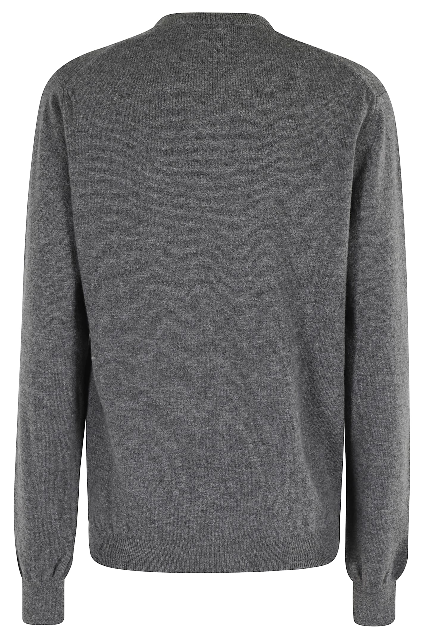 Comme Des Garçons Play Round Neck Cardigan Red Emblem In Gray