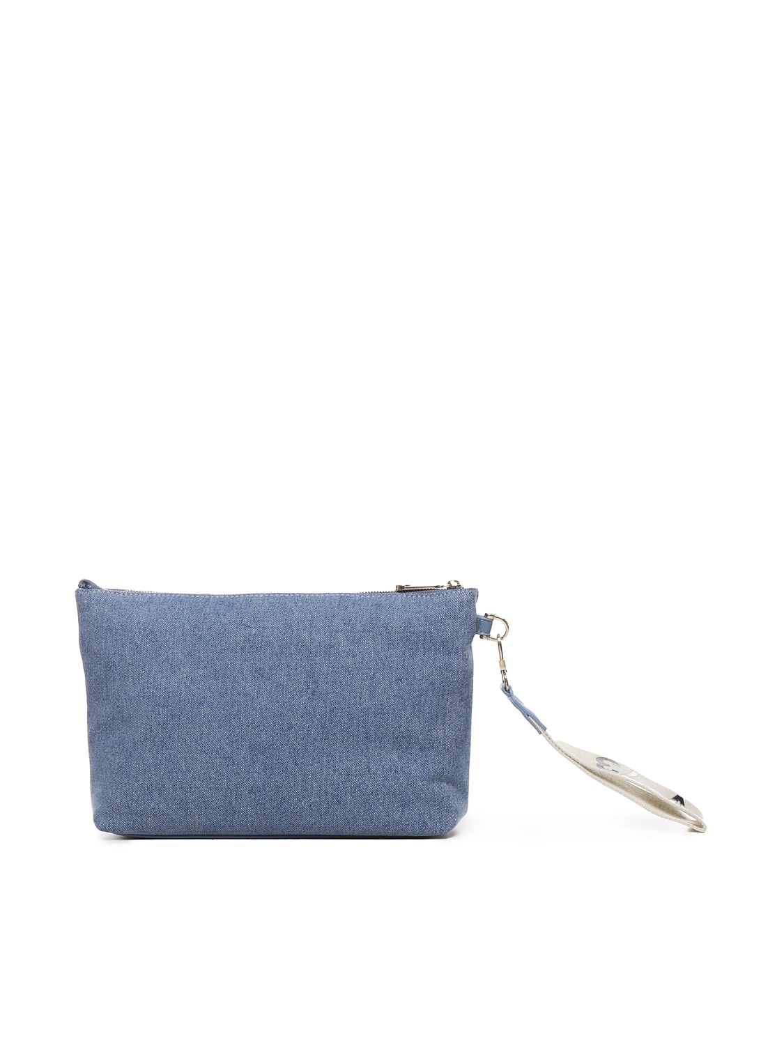 V73 Pochette Responsibility In Cotton In Denim Bianco