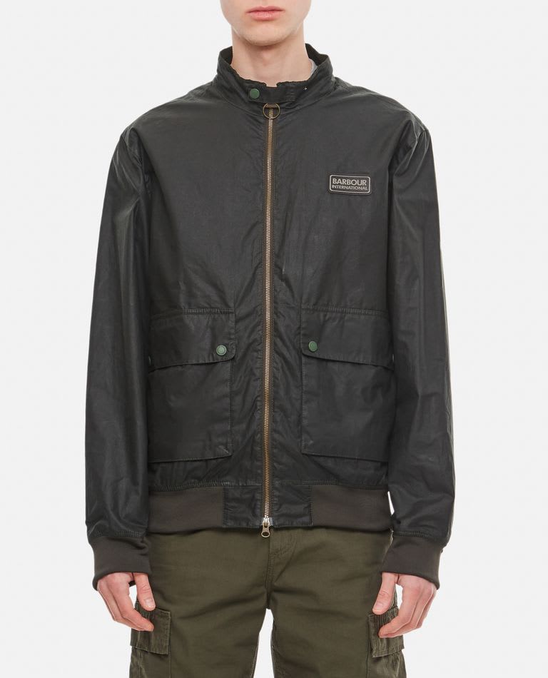 Barbour International Colvile Wax Sage Green Jacket In Green