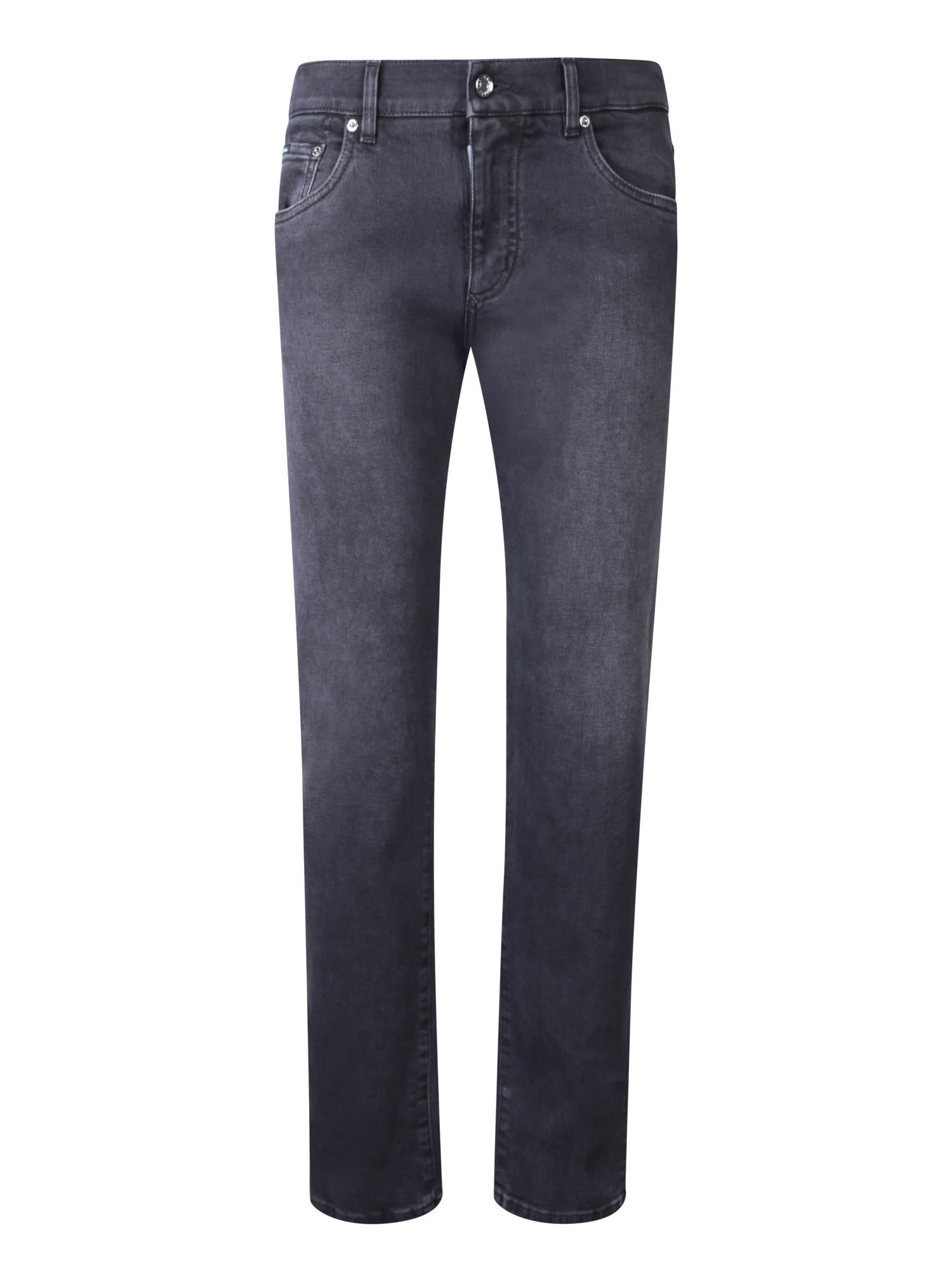 Shop Dolce & Gabbana Slim Fit Black Jeans In Grey