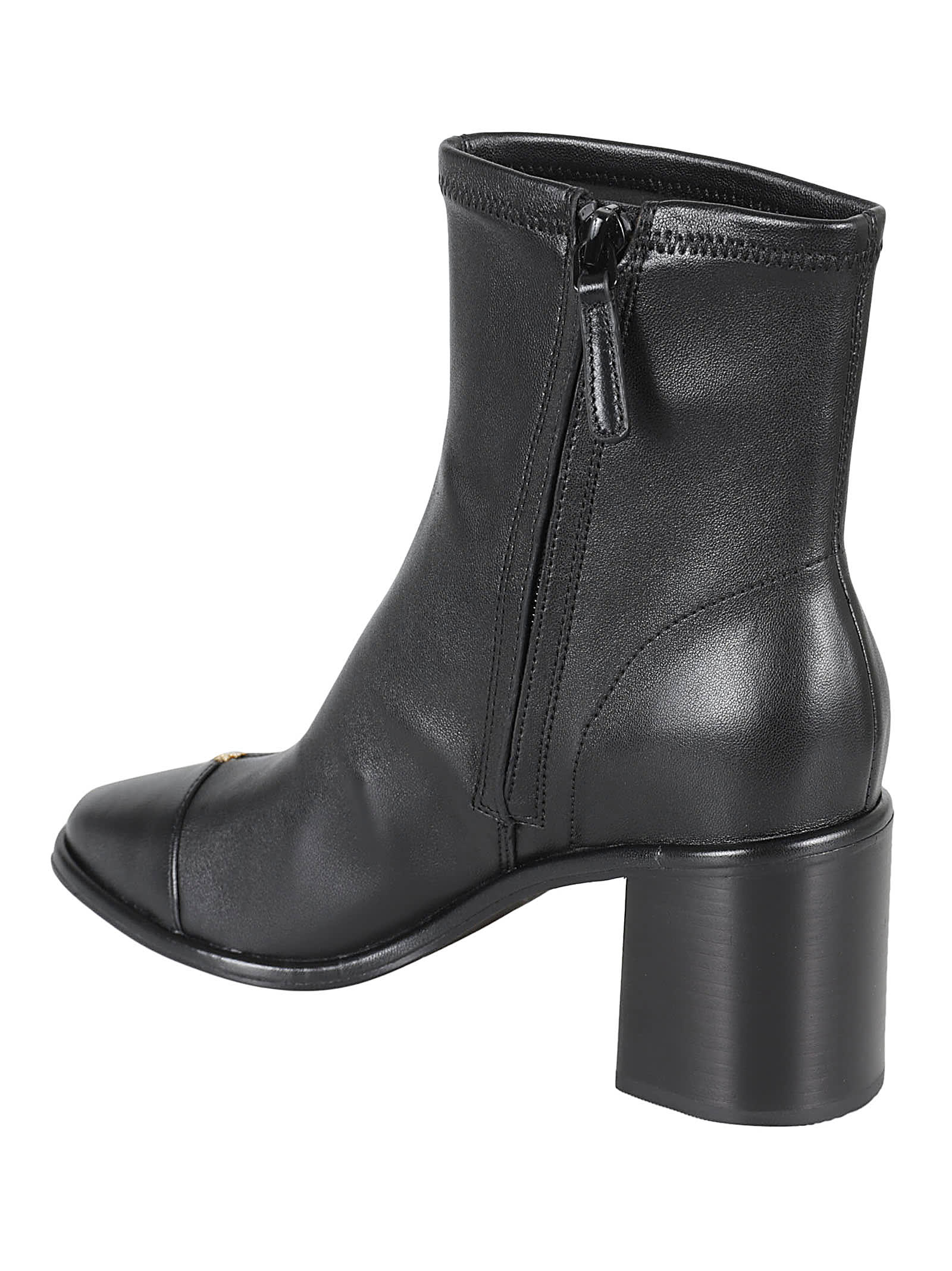 Shop Tory Burch Cap-toe Heel Ankle Boots In Black