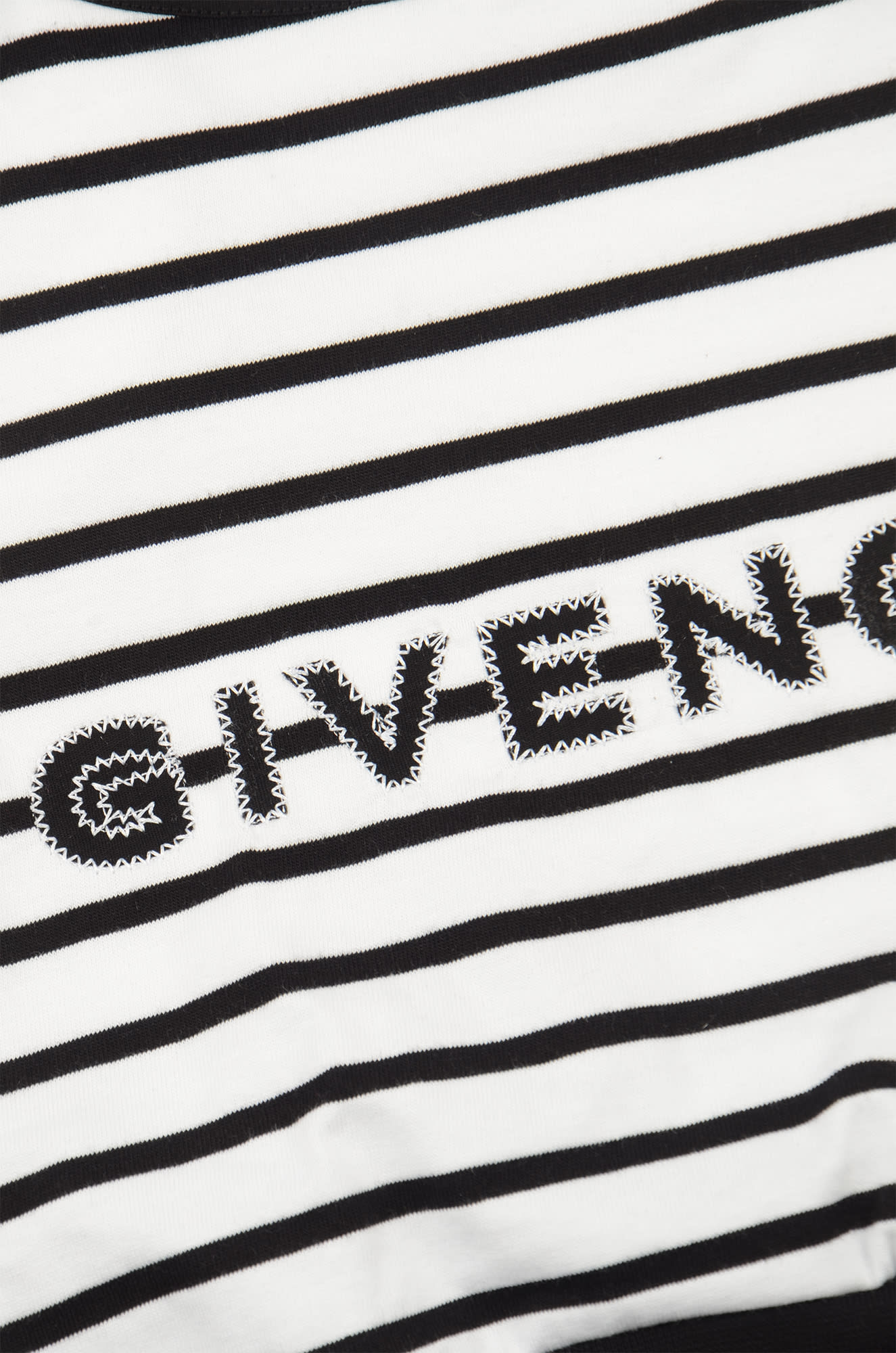 Shop Givenchy Logo Embroidered Stripe Top In White/black