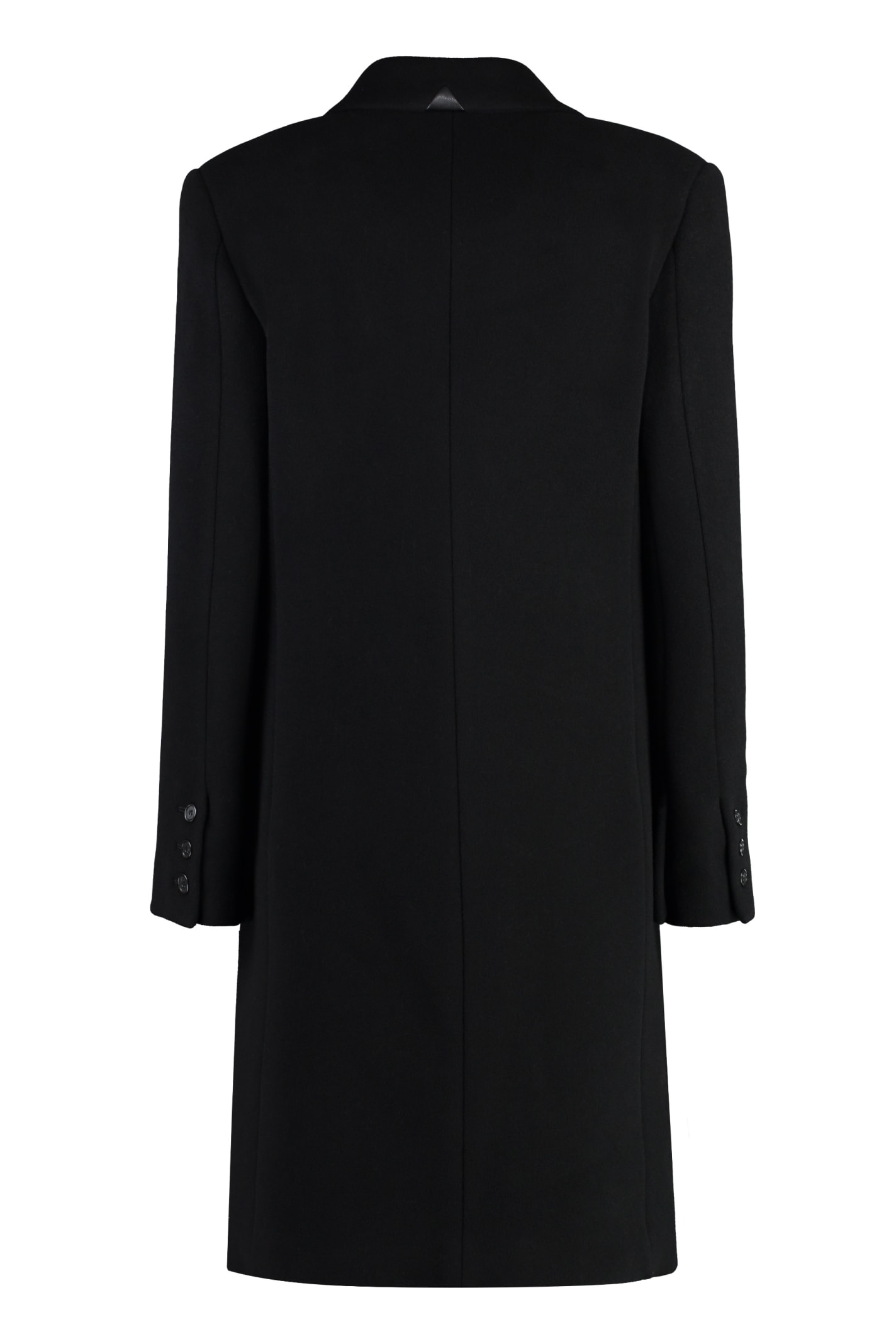 Shop Pinko Cambogia Single-breasted Wool Coat In Black