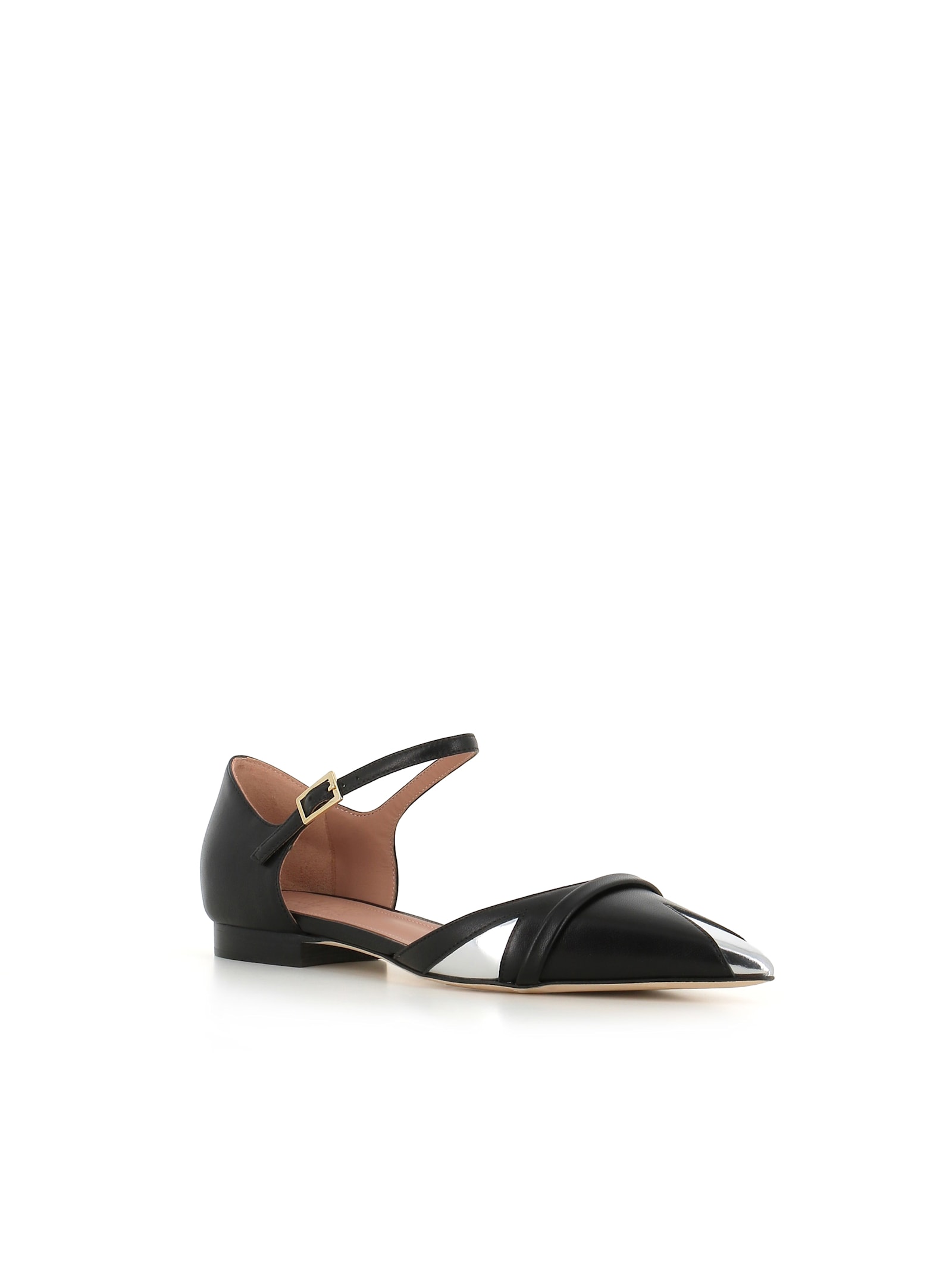 Shop Malone Souliers Ballerina Hayes 10-16 In Black/silver