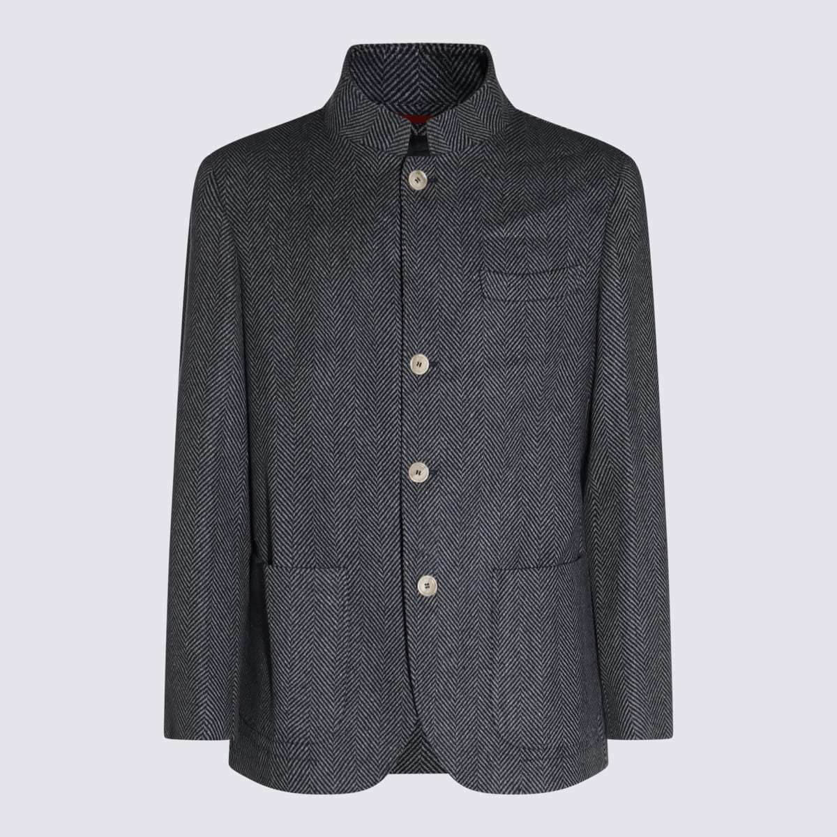 Shop Brunello Cucinelli Grey Wool Casual Jacket