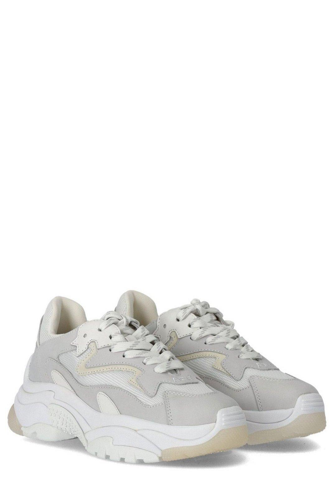Shop Ash Addict Panelled Lace-up Sneakers In Bianco