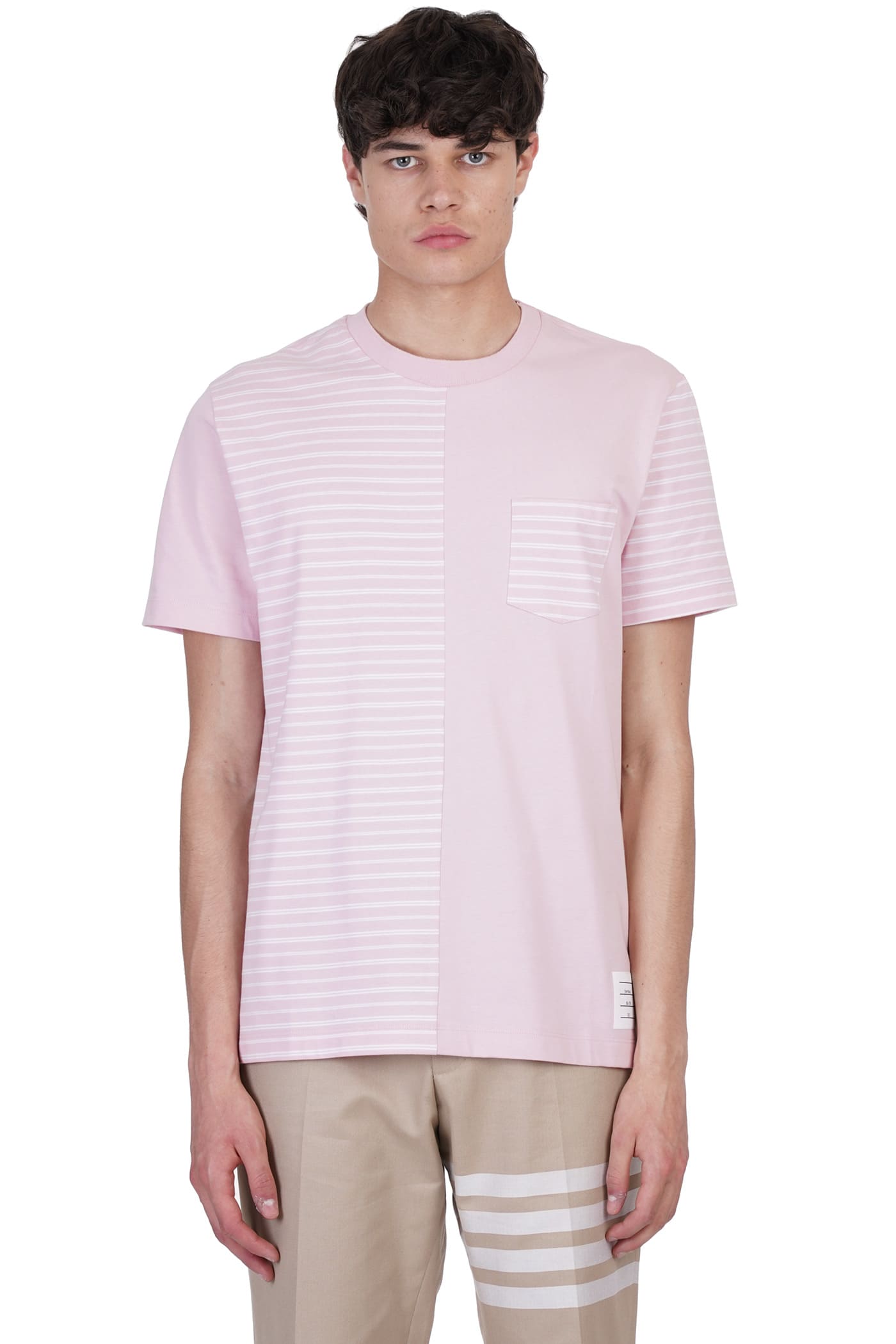 Thom Browne T-shirt In Rose-pink Cotton