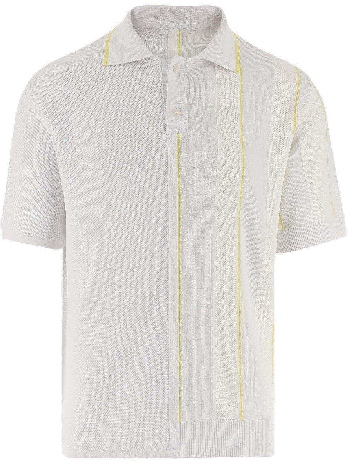 JACQUEMUS CONTRAST KNITTED POLO SHIRT