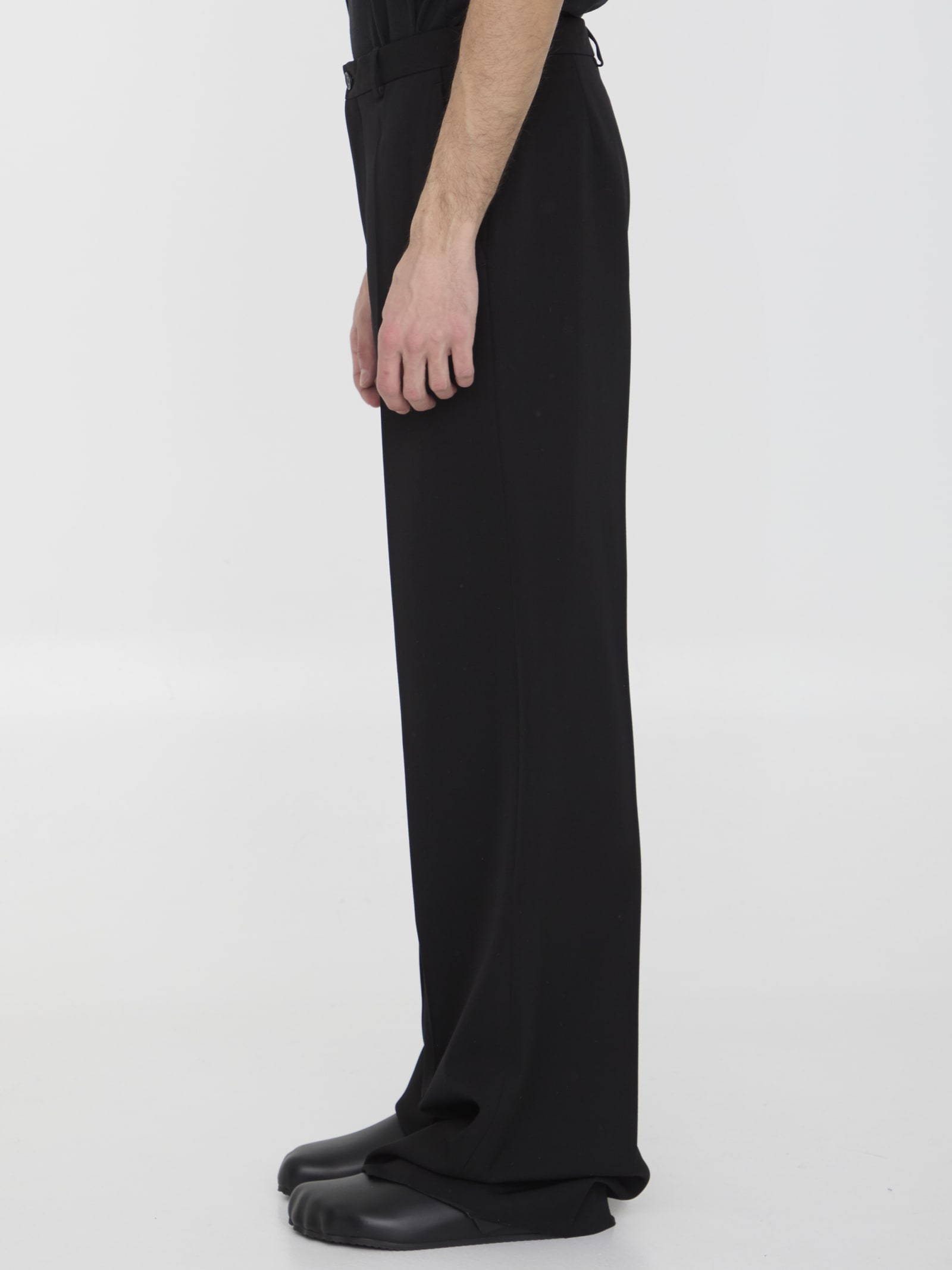 Shop Balenciaga Tailored Trousers In Black