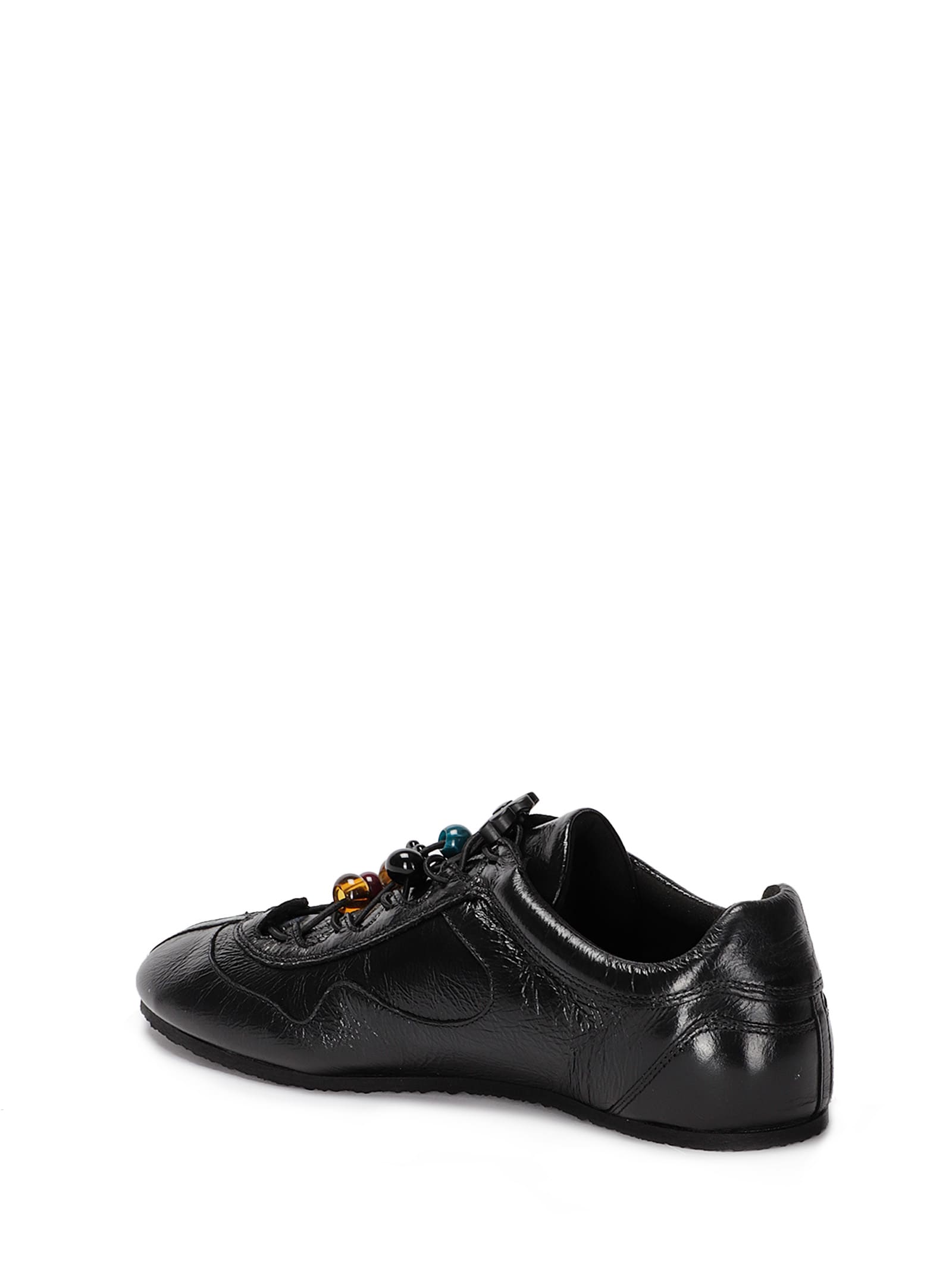 Cecilie Bahnsen Blaise Sneaker Metallic Leather In Black
