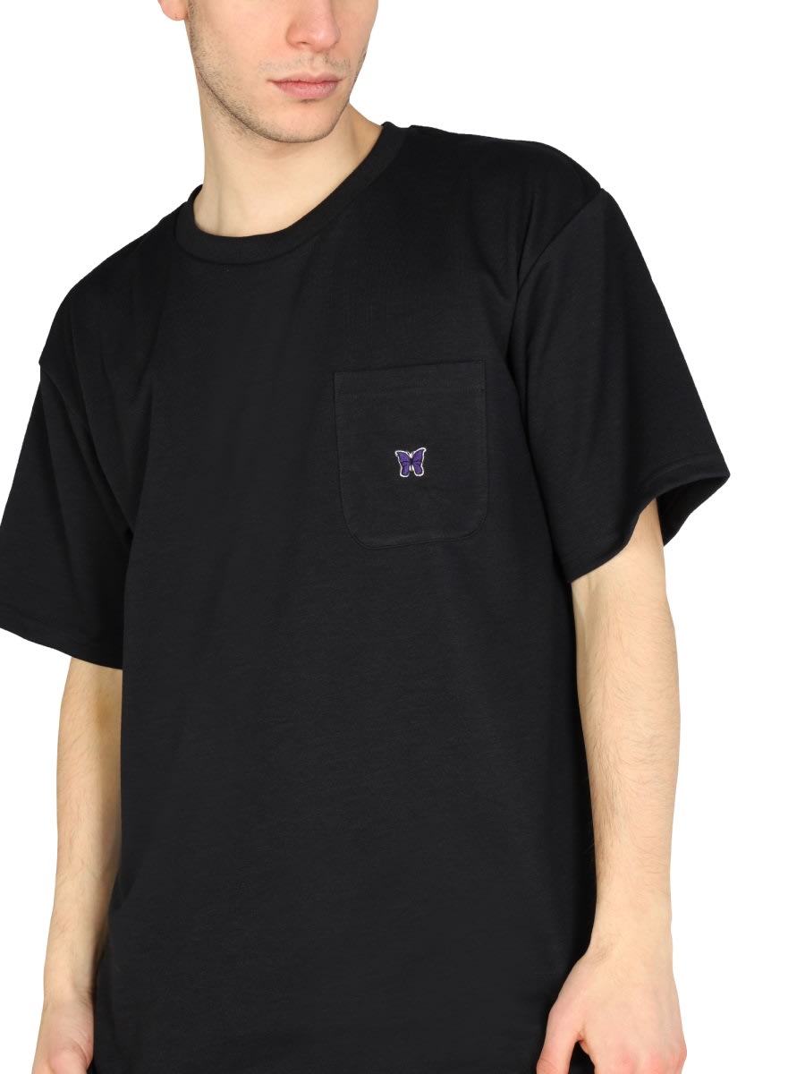 Shop Needles Logo Embroidery T-shirt In Black