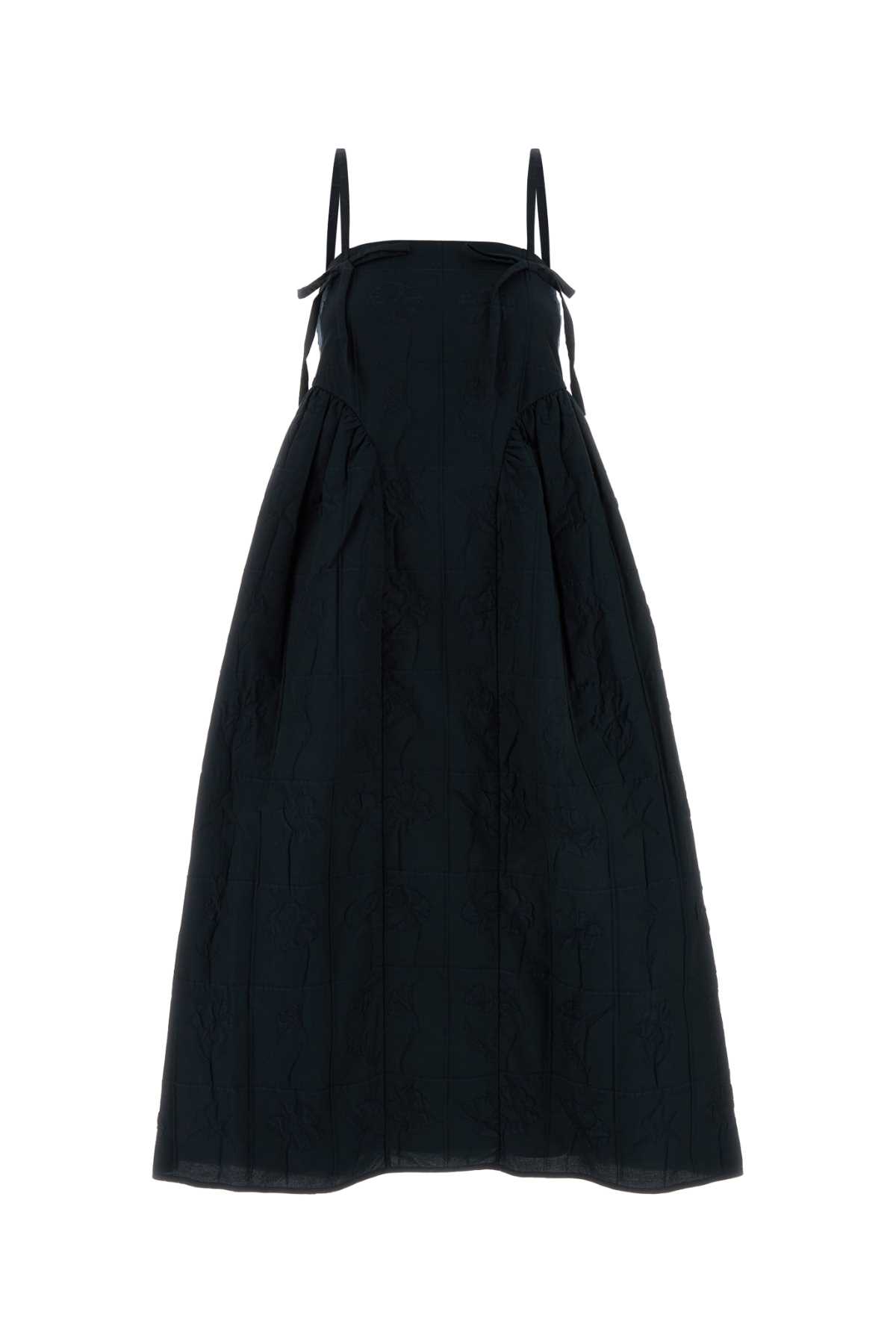 Dark Blue Cotton Blend Dress