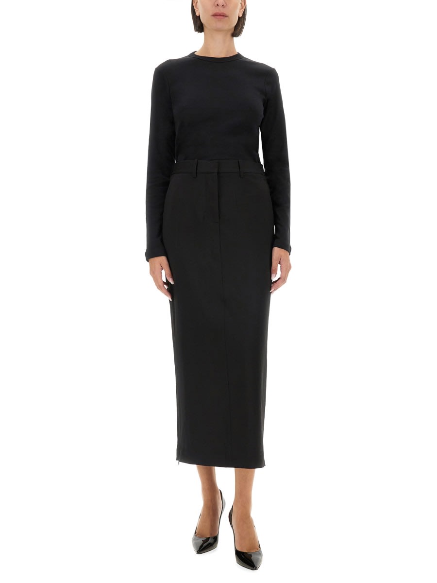 Helmut Lang Slim Fit T-shirt With Logo In Black