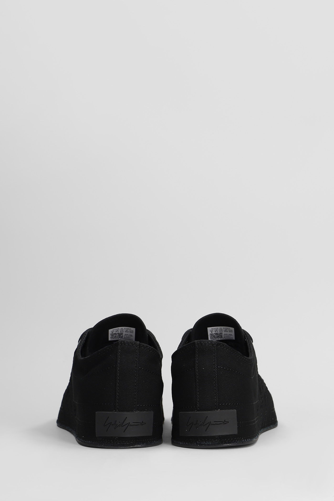 Y-3 Nizza Low Sneakers In Black Canvas In Black