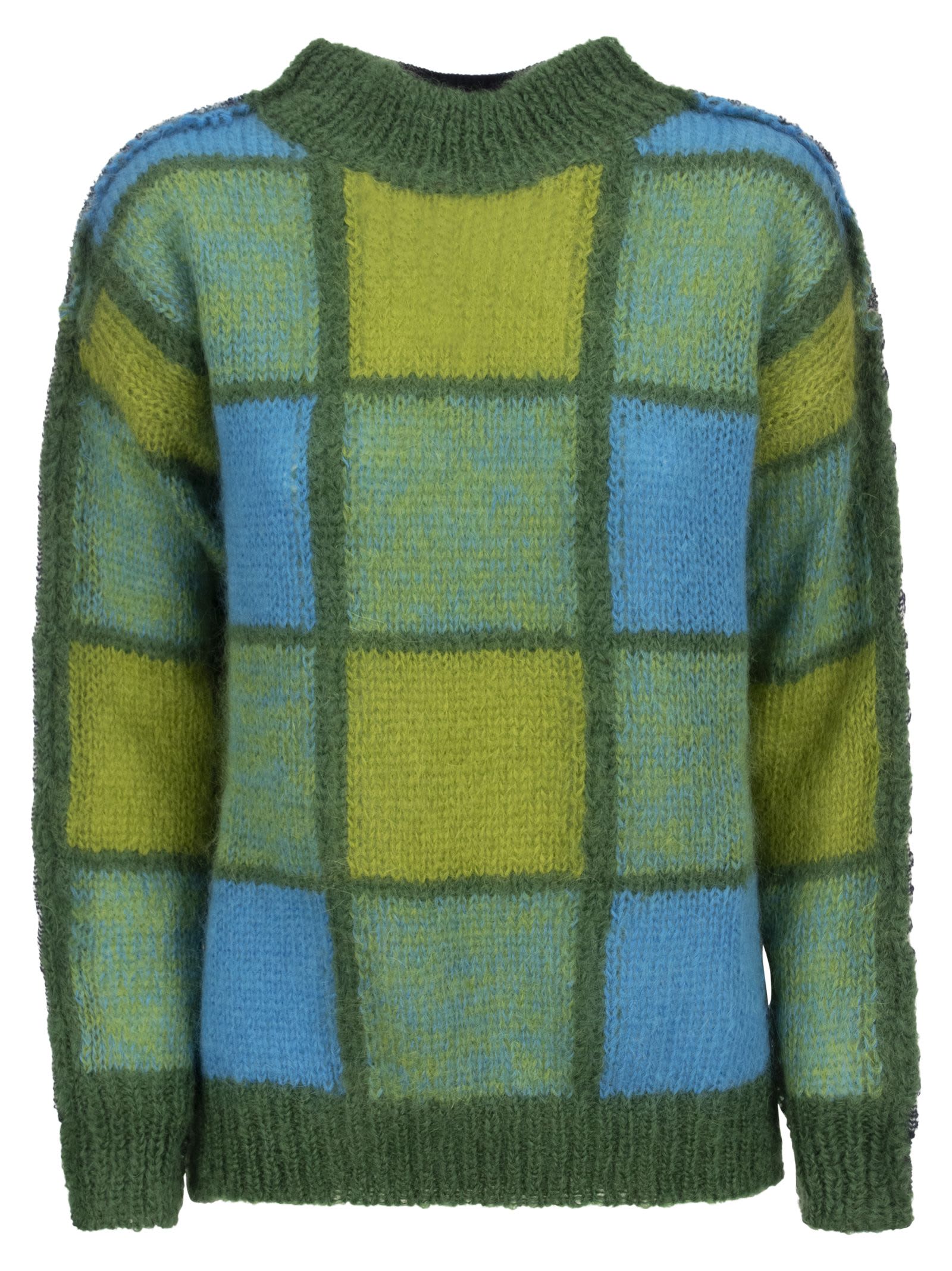 Shop Marni Wool And Mohair Blend Pullover In Green