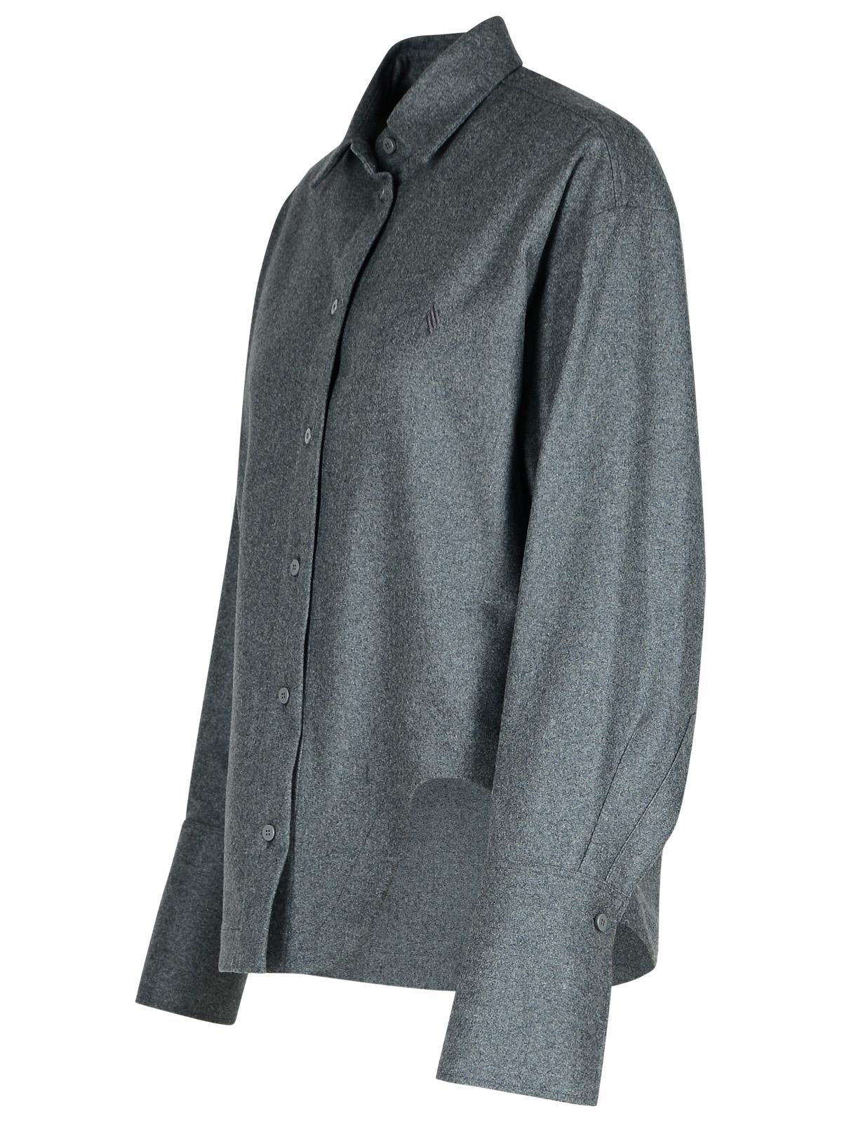 Attico Eliza Grey Wool Blend Shirt In Grey