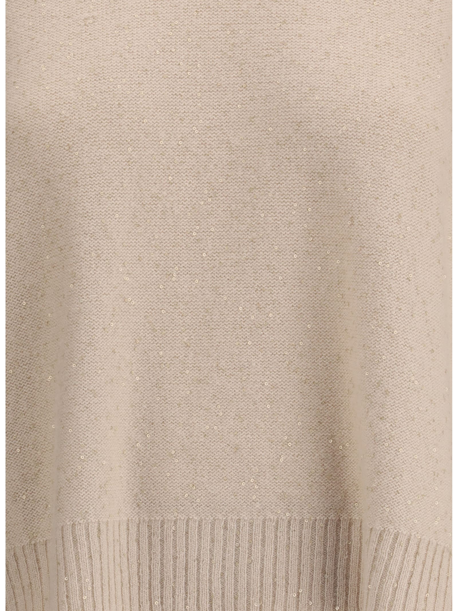Fabiana Filippi Sequins Wool Sweater In Neutral