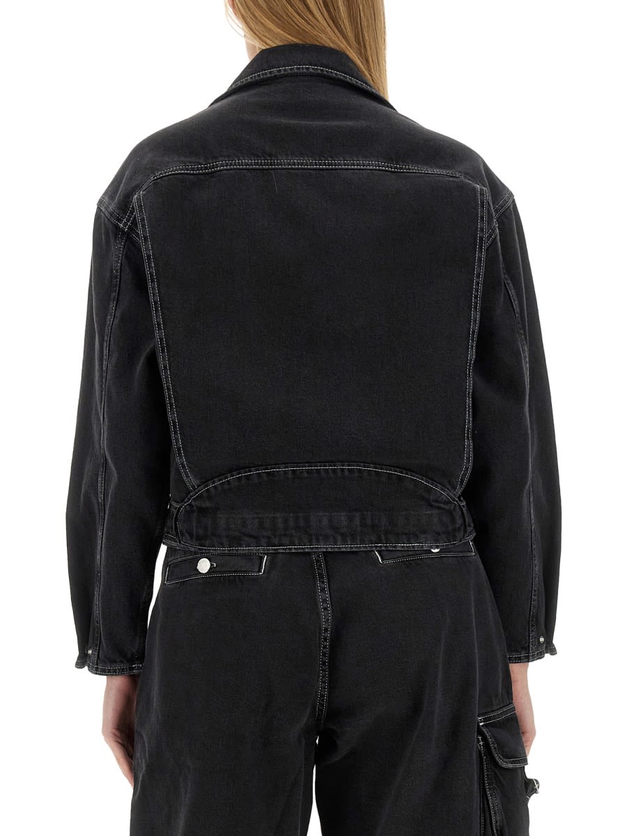 Shop M05ch1n0 Jeans Denim Jacket In Black