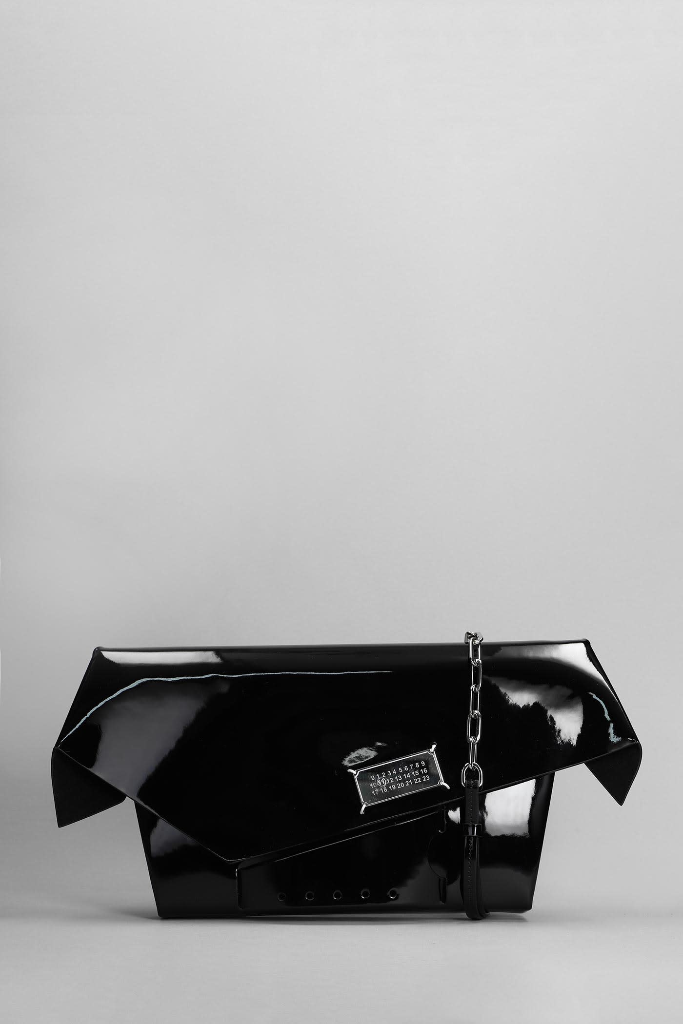 Maison Margiela Snatched Big Shoulder Bag In Black Patent Leather