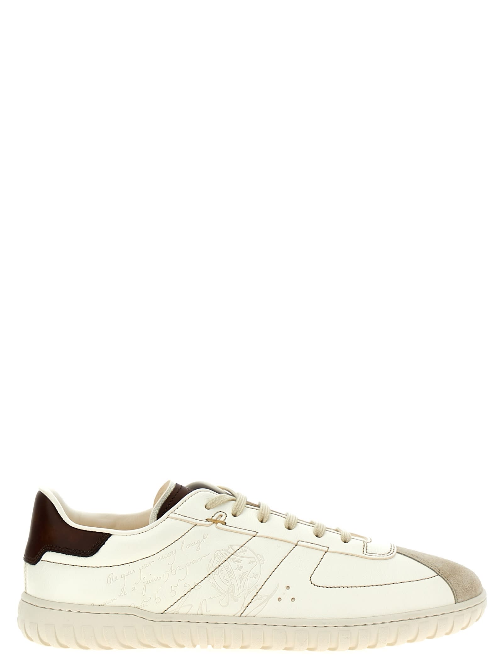 Shop Berluti Leather Sneakers In White