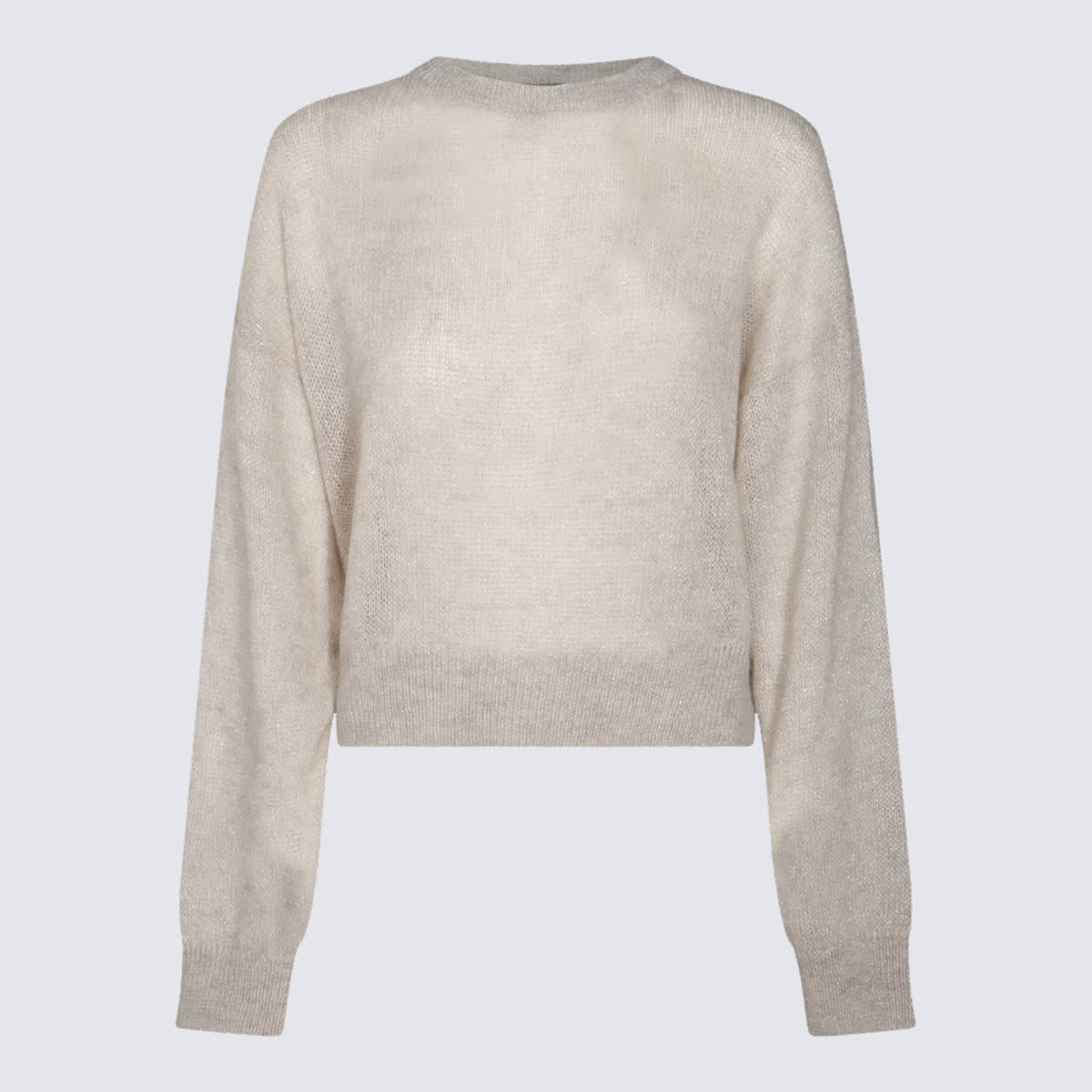 Shop Brunello Cucinelli Grey Wool Knitwear In Ghiaia