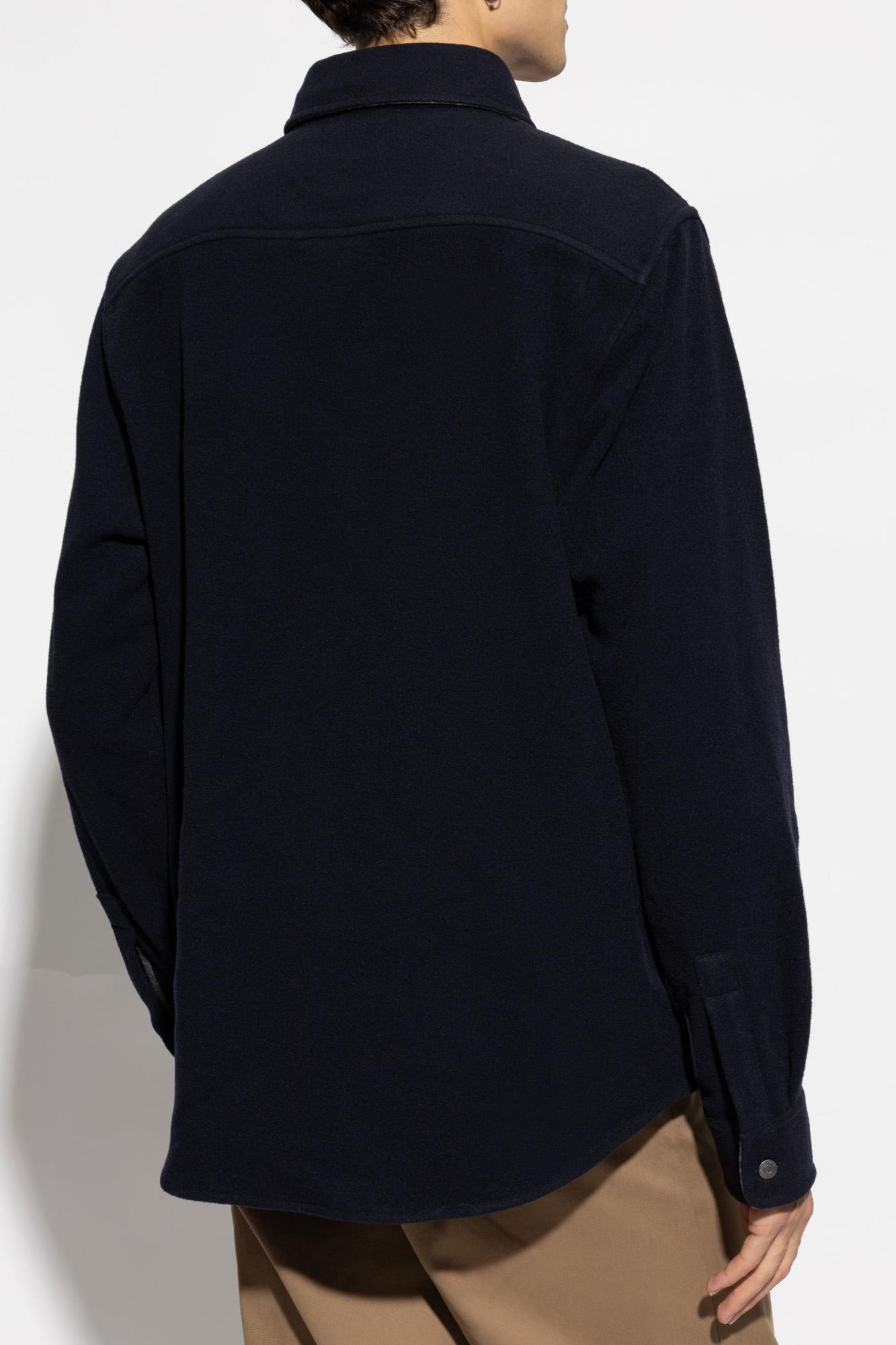 Shop Woolrich Wool Shirt  In Blue