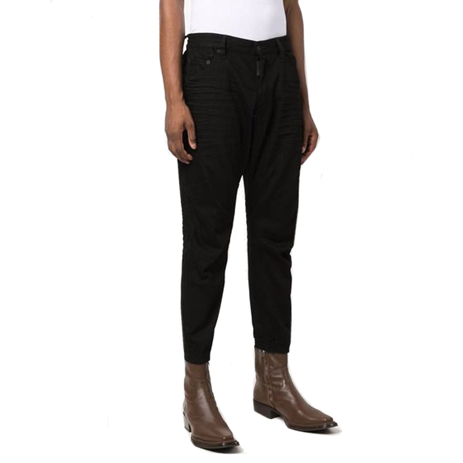 Shop Dsquared2 Black Bull Denim Jeans