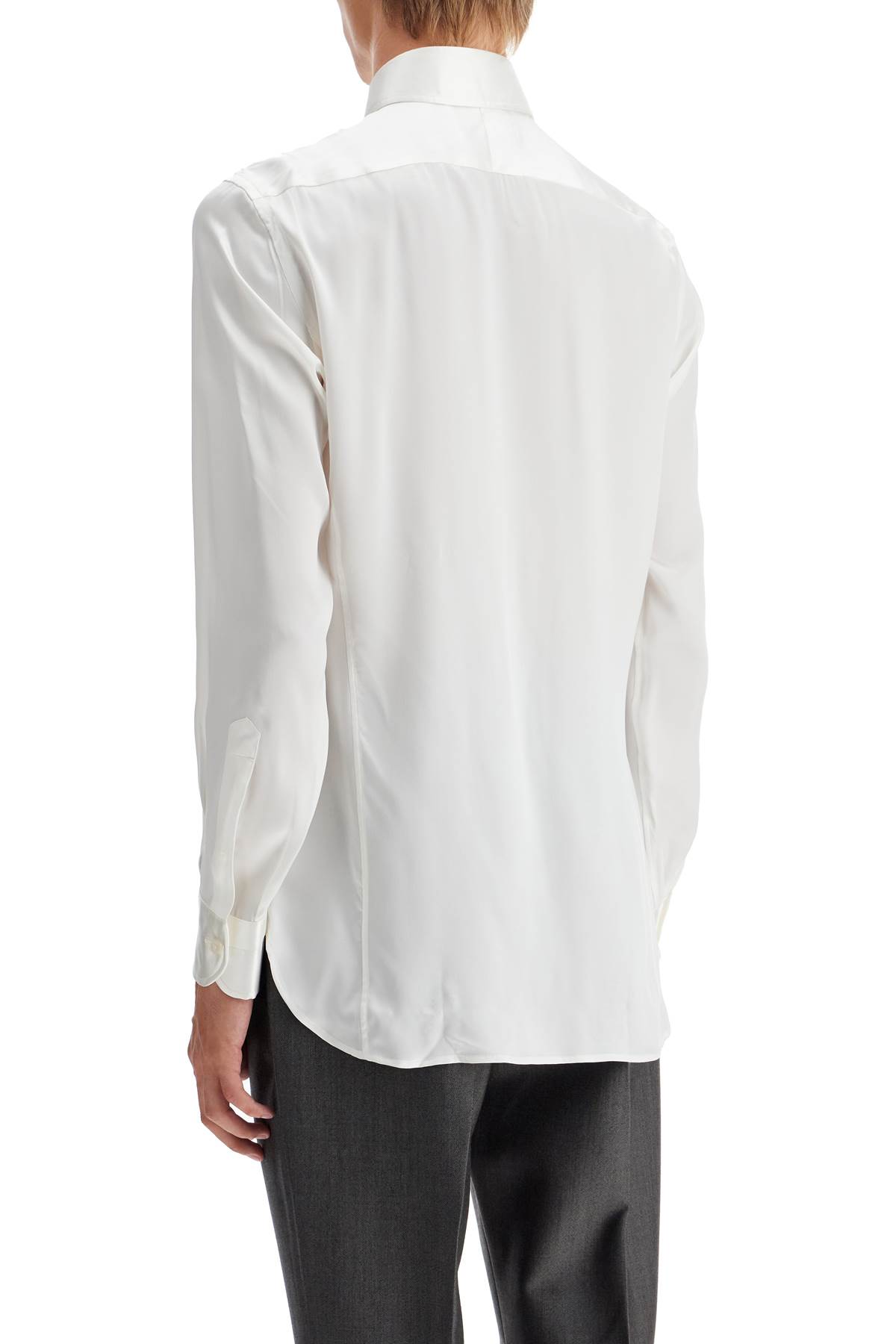 Shop Tom Ford Silk Slim Fit Shirt In Ivory (white)