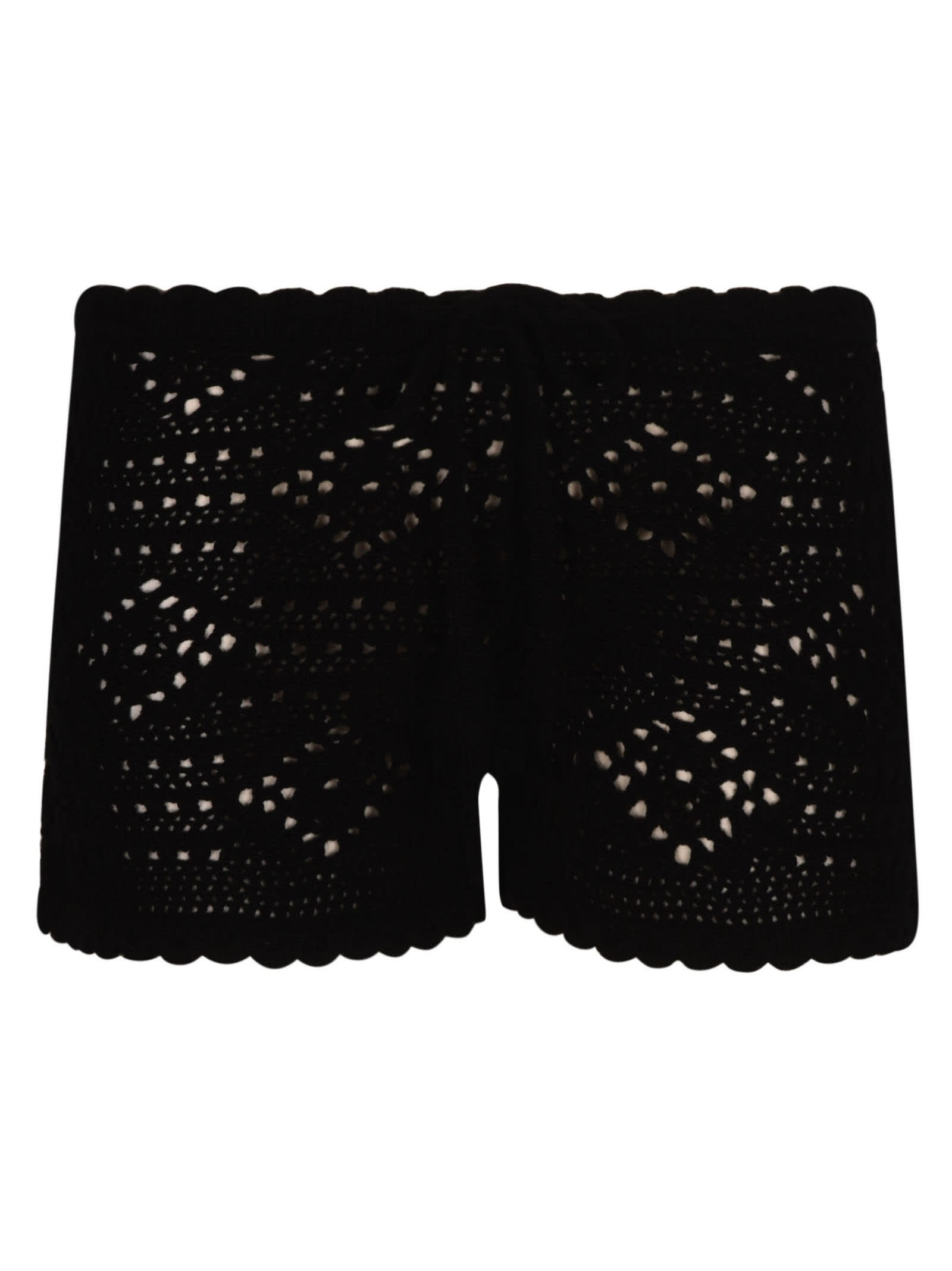 Saint Laurent Diamond Patterned Drawstring Waist Knit Shorts