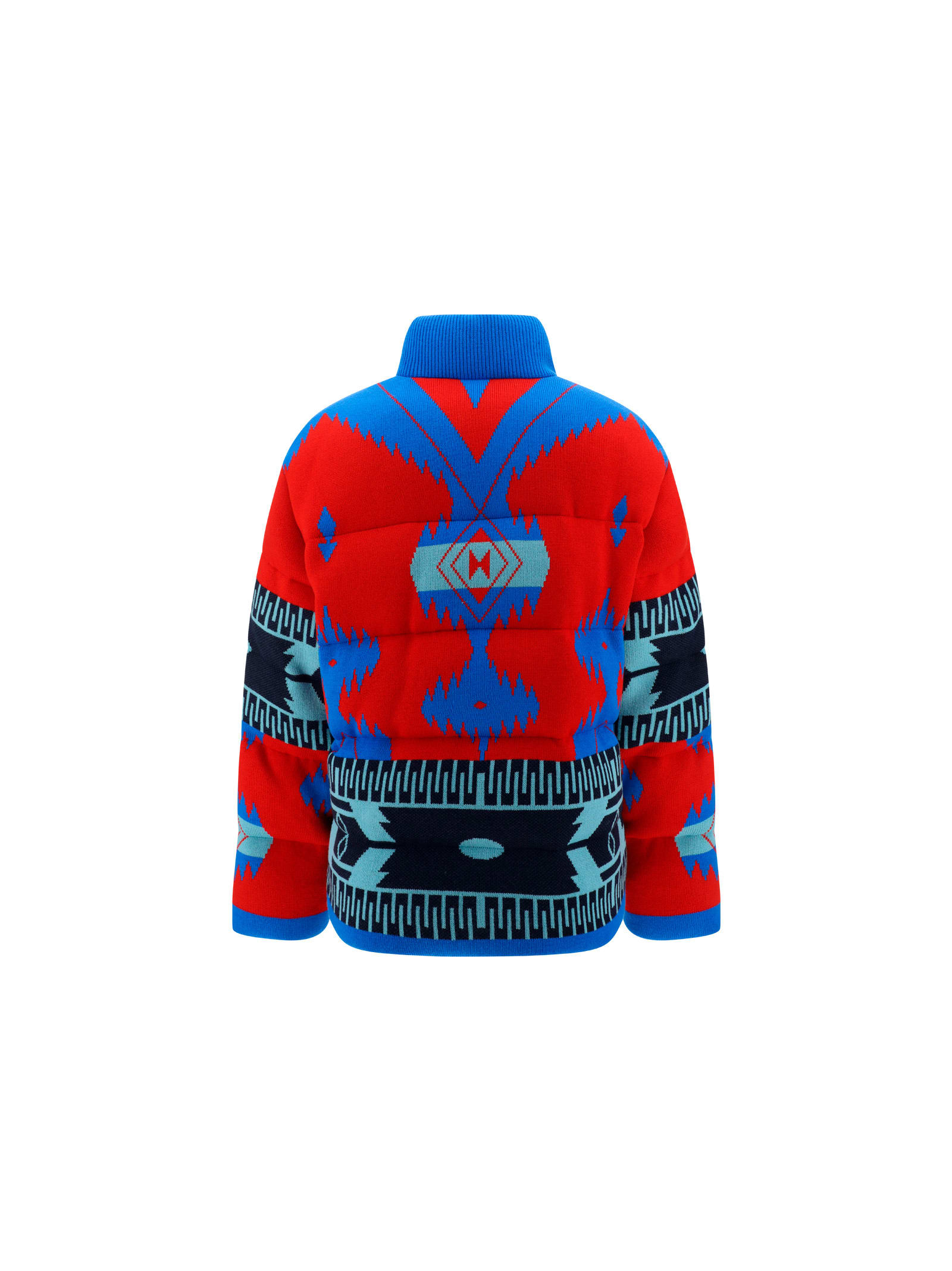 Shop Alanui Puffer Jackey In Red/blue